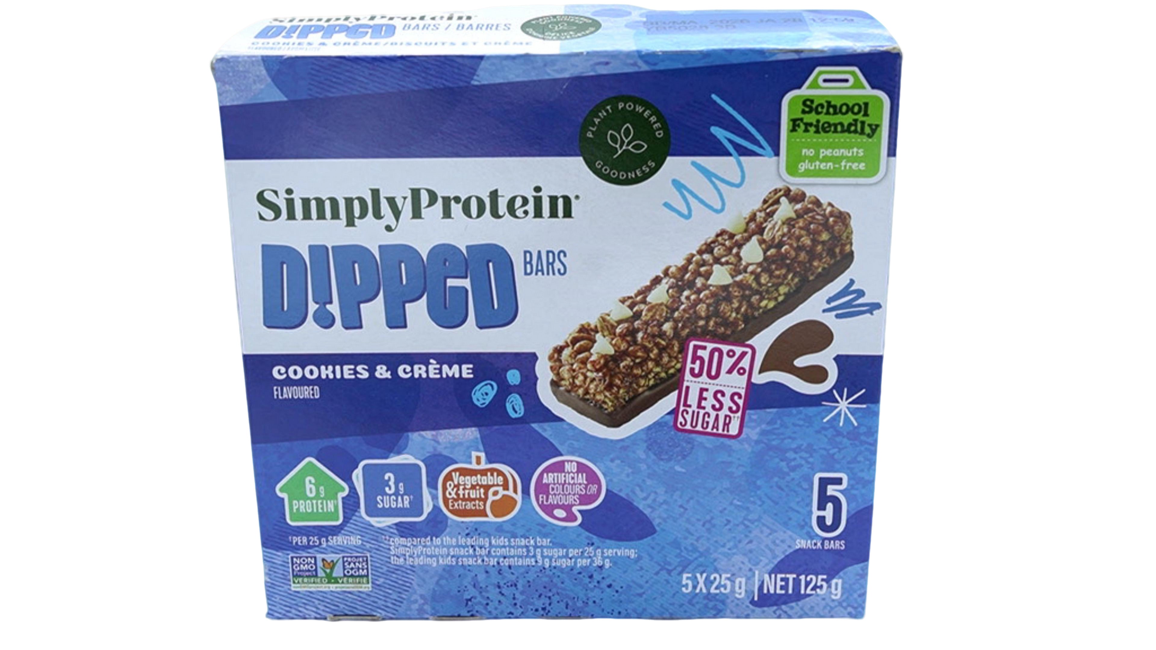 Simply Protein Dipped Bars Cookies & Crème 5-Pack