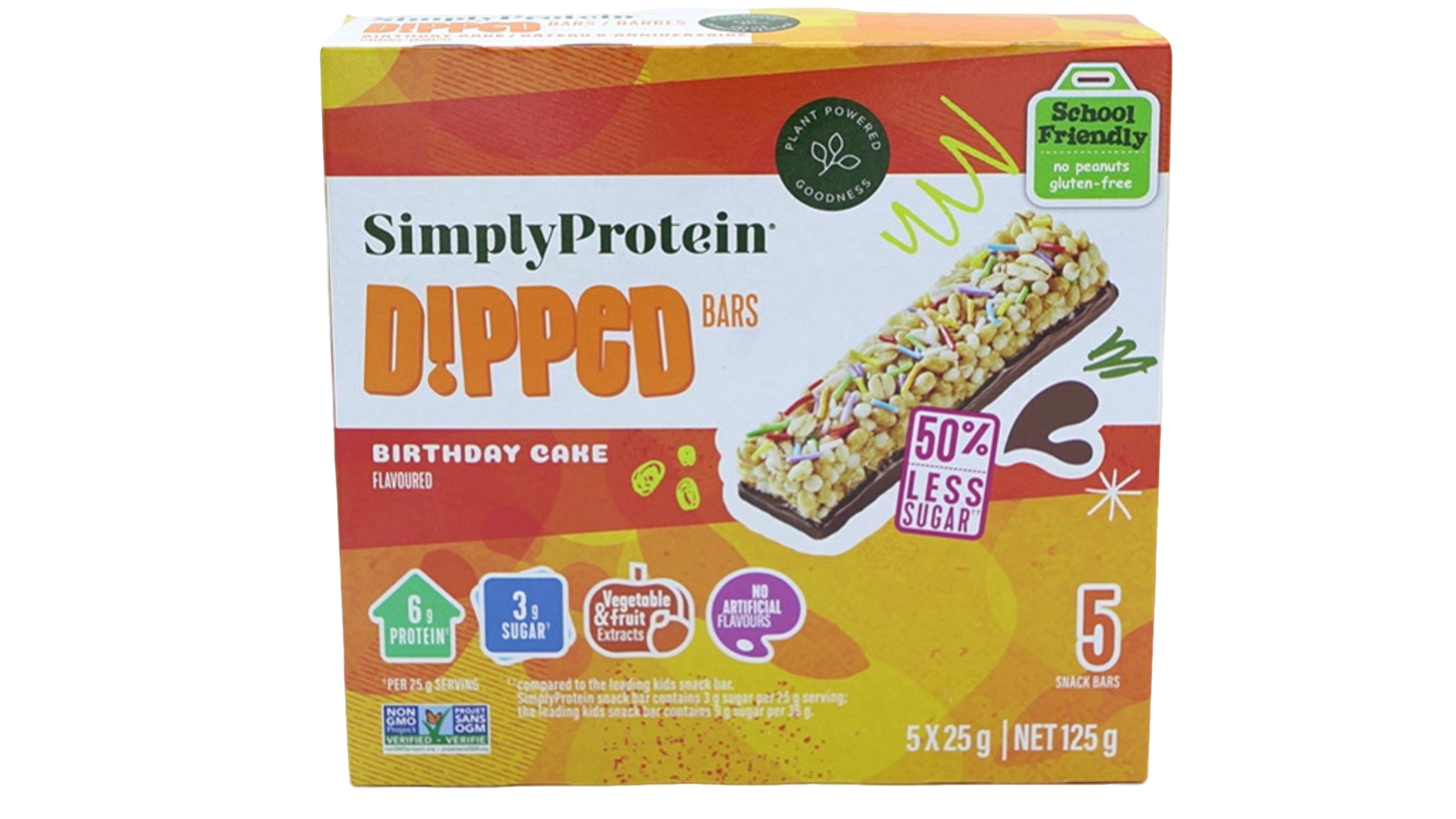 Simply Protein Birthday Cake Dipped Bars 5-Pack 25g