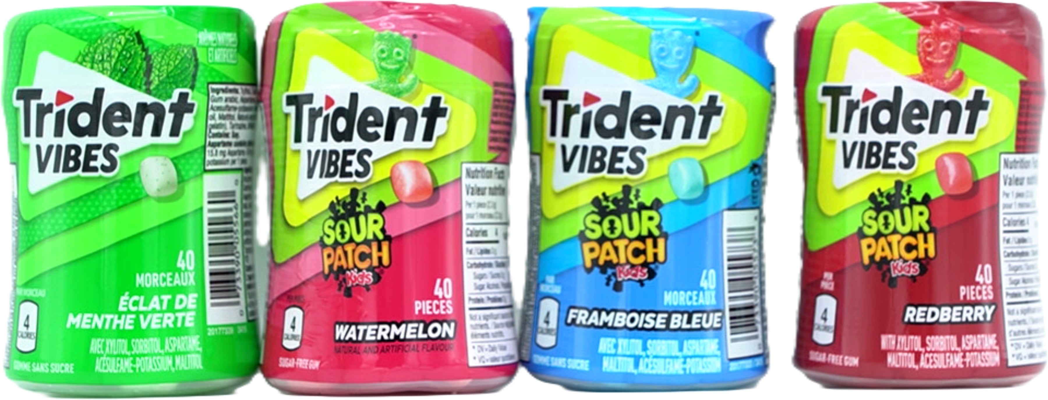 Trident Vibes Gum 40pcs Assorted Flavours Display Pack