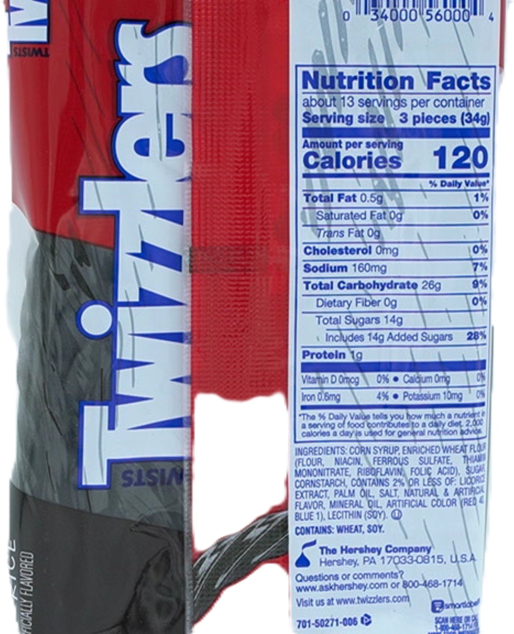 Twizzlers Black Licorice Twists 453g Candy