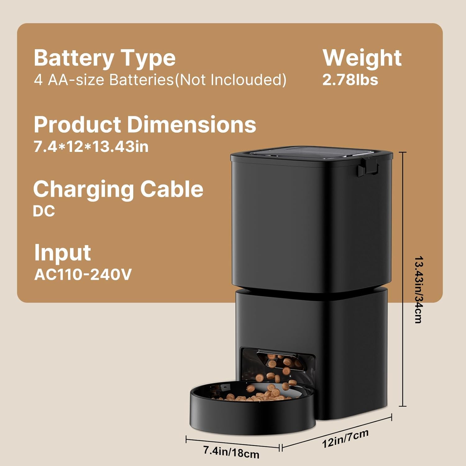 Dudupet 5L Automatic Pet Feeder with Wi-Fi