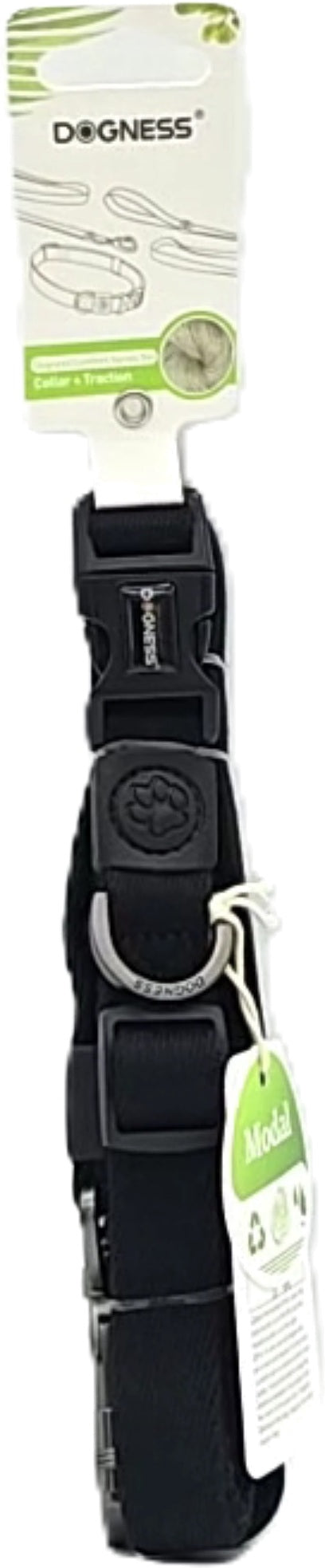 Dogness Dog Collar and Traction Leash Black Large