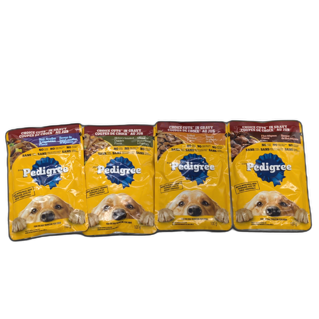 Dog Food Pouch Assorted Flavours 100g. Pedigree
