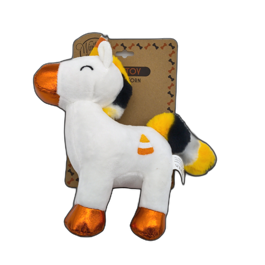 Dog Toy Plush Candy Corn Unicorn W/squeaker Winifred &