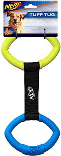 Nerf Dog Tuff Tug Rings Toy with Strap