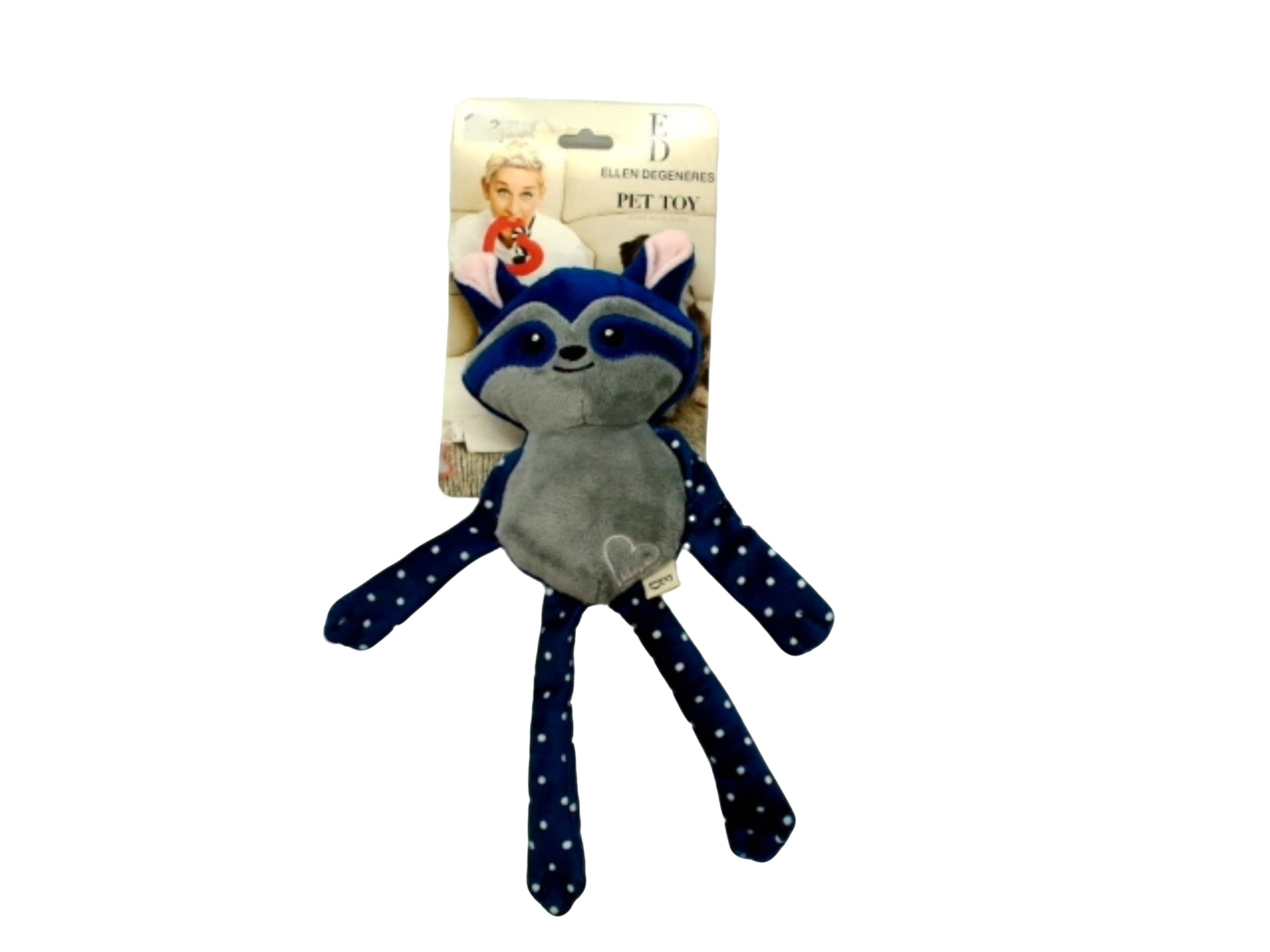 Ellen Degeneres Pet Toy 12" Squeaky Raccoon