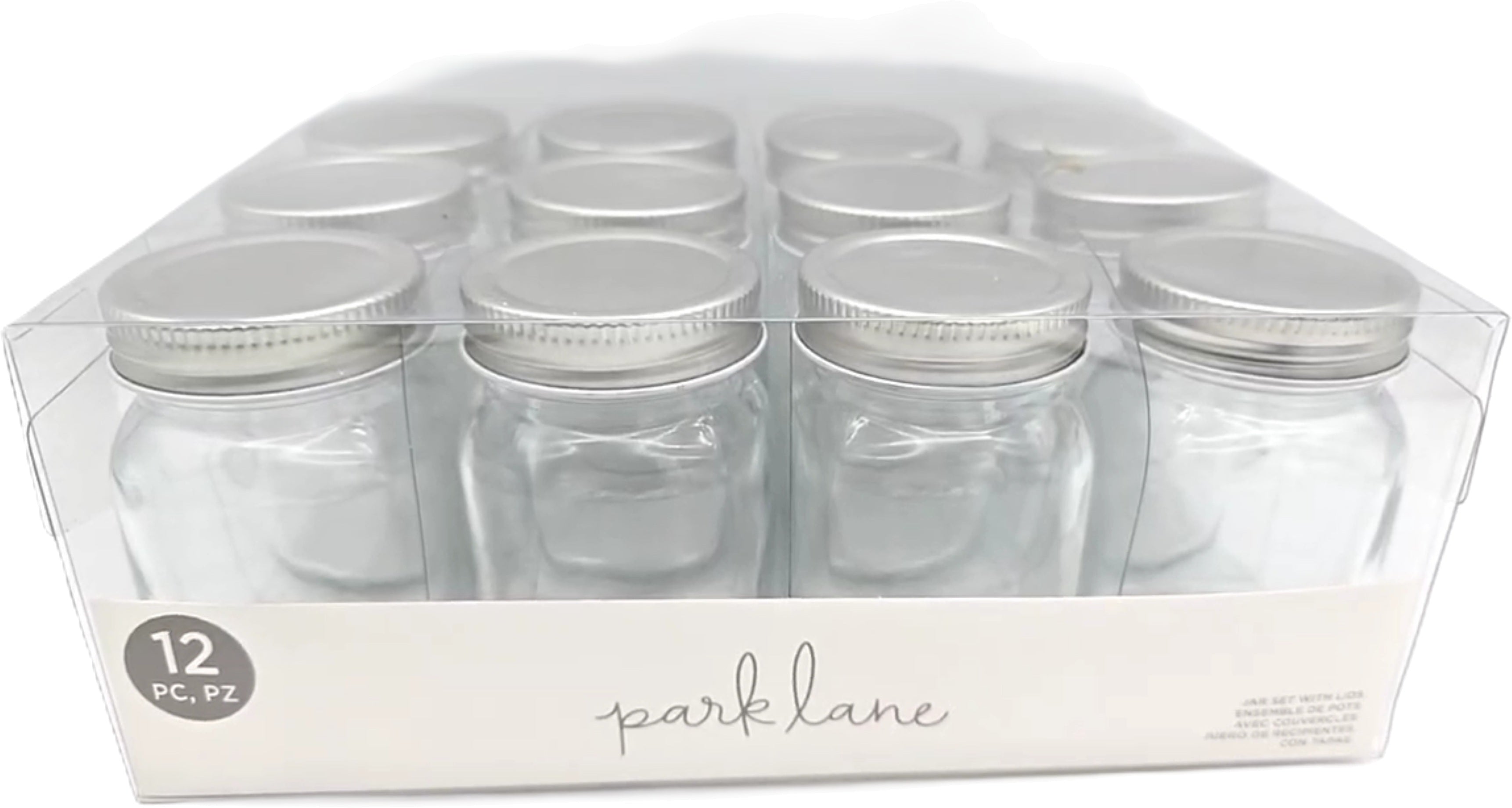Park Lane Clear Glass Jar Set 12pc 110mL with Lids