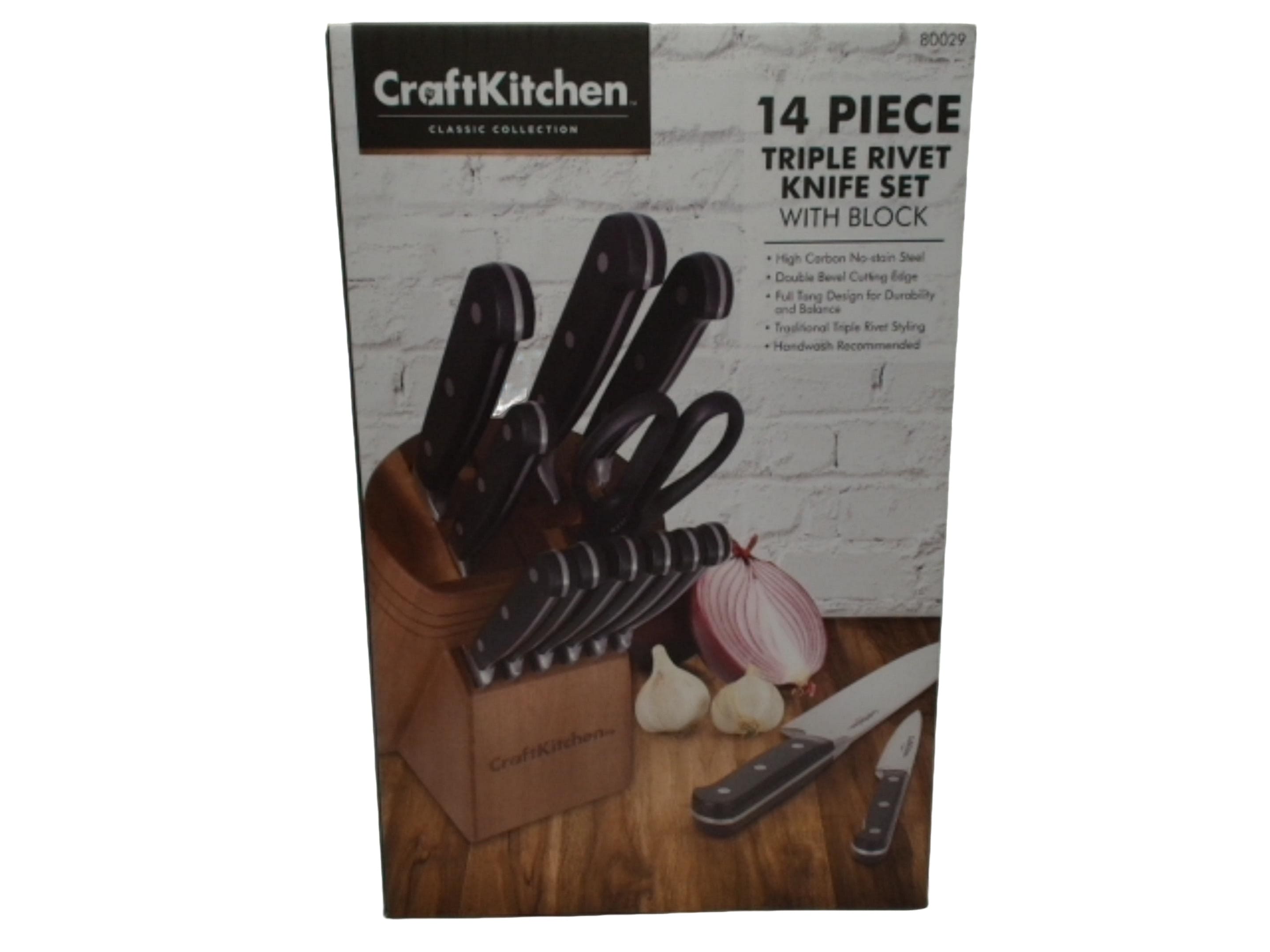 Knife Set 14 Piece Triple Rivet Craft Kitchen
et 14pc Triple Rivet Craft Kitchen - Brantford Surplus