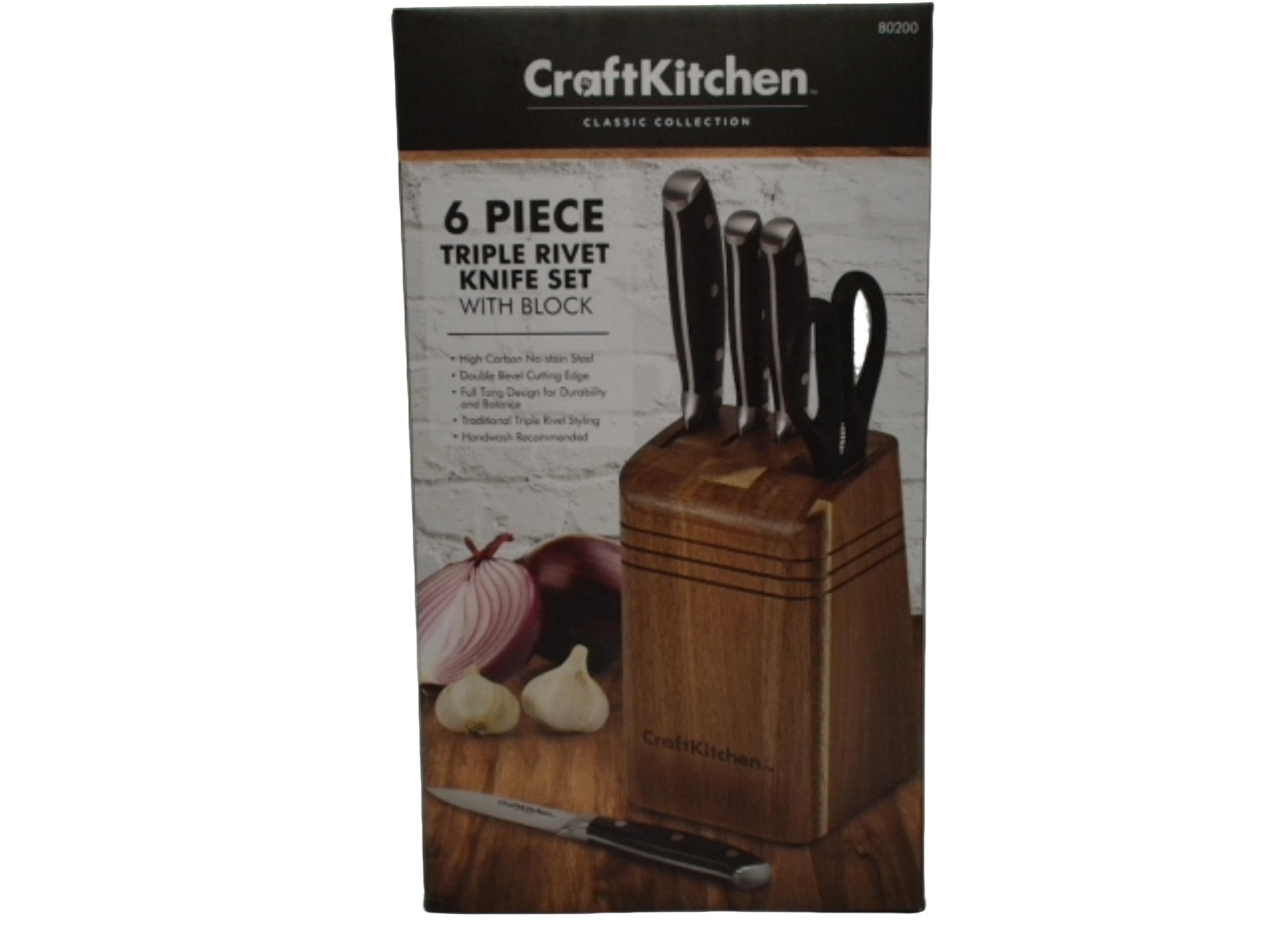 Knife Set 6pc Triple Rivet Craft Kitchen - Brantford Surplus