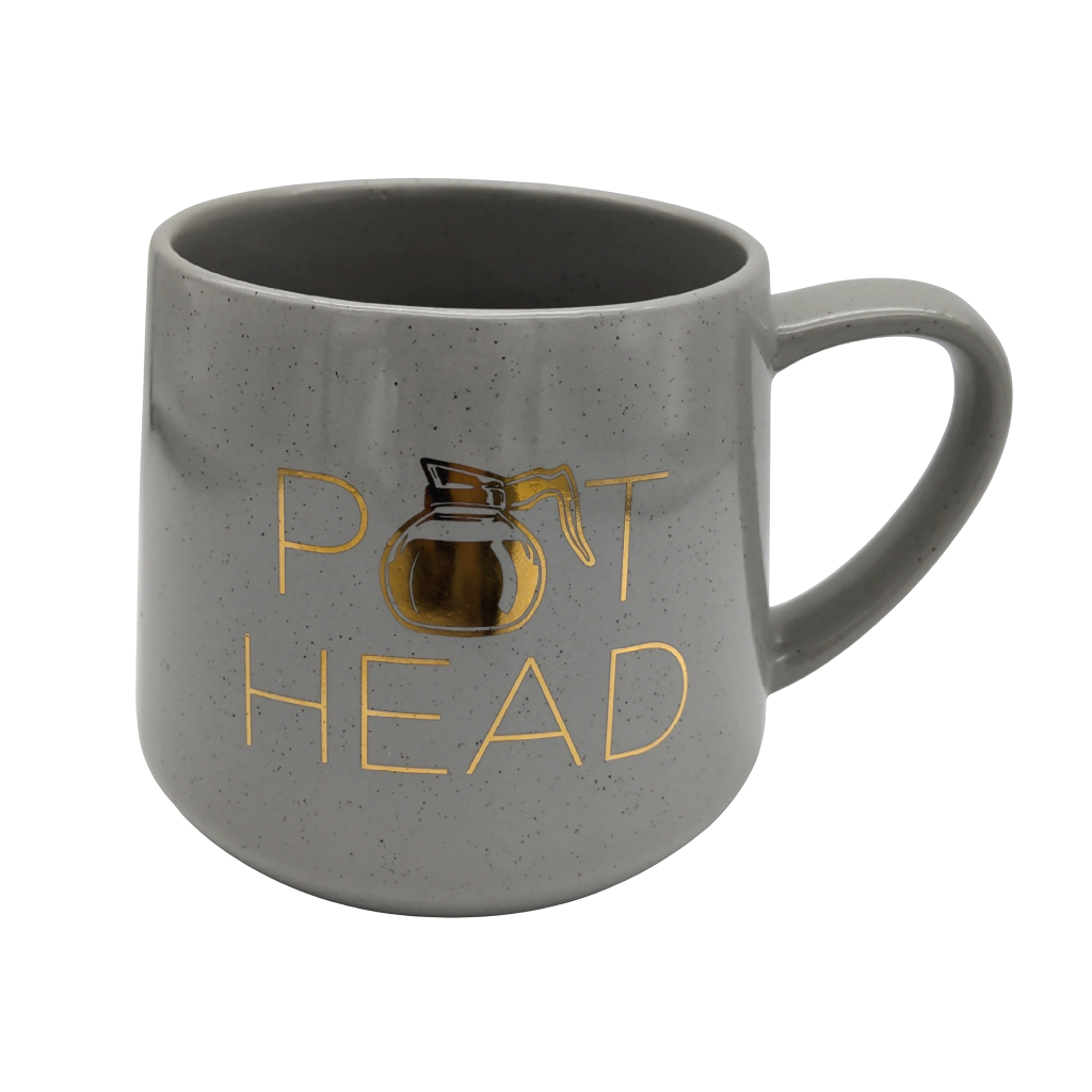 Grey Mug Pot Head Design 12oz