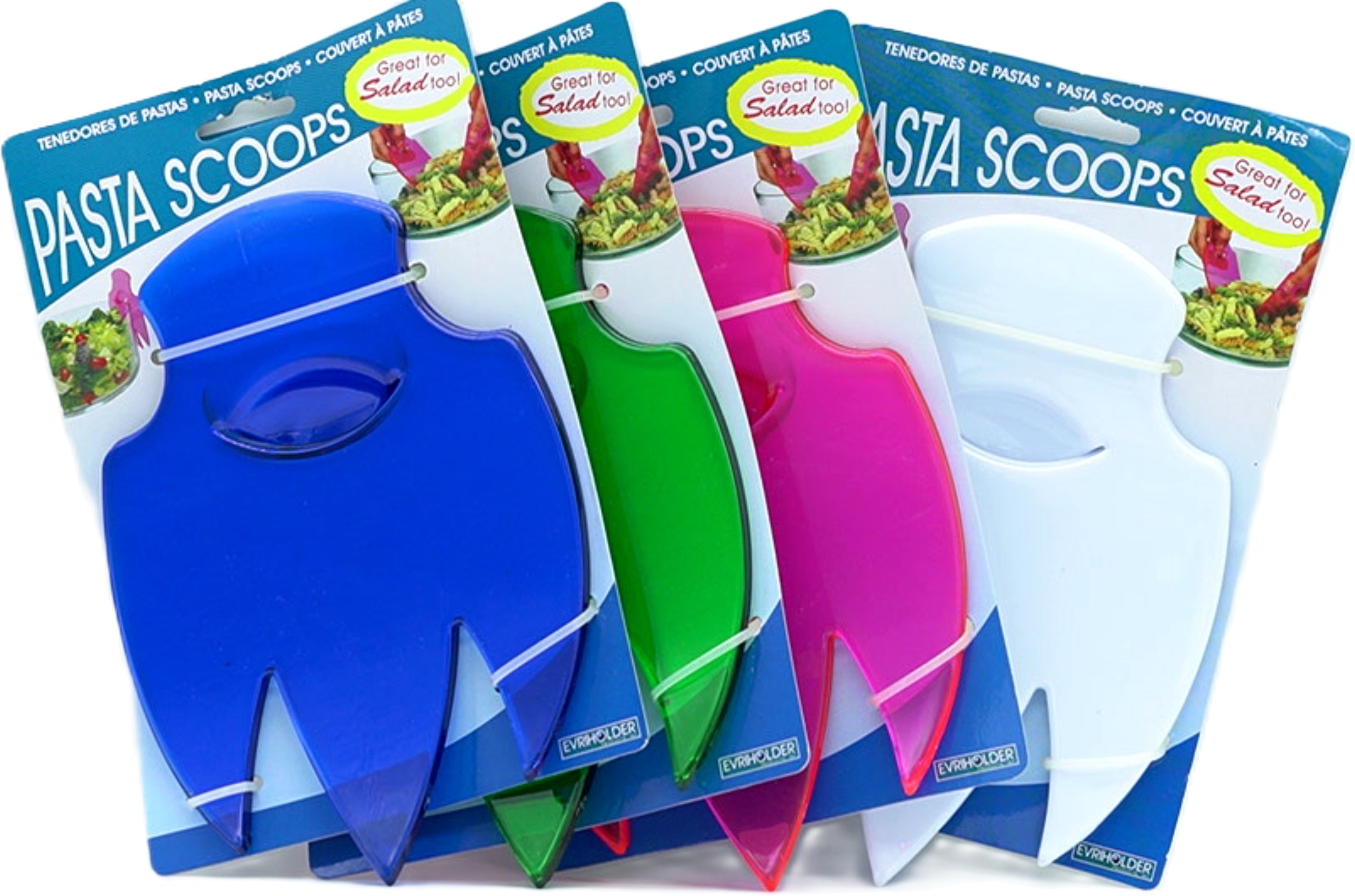 Plastic Pasta Scoops Assorted Colors for Salad Serving