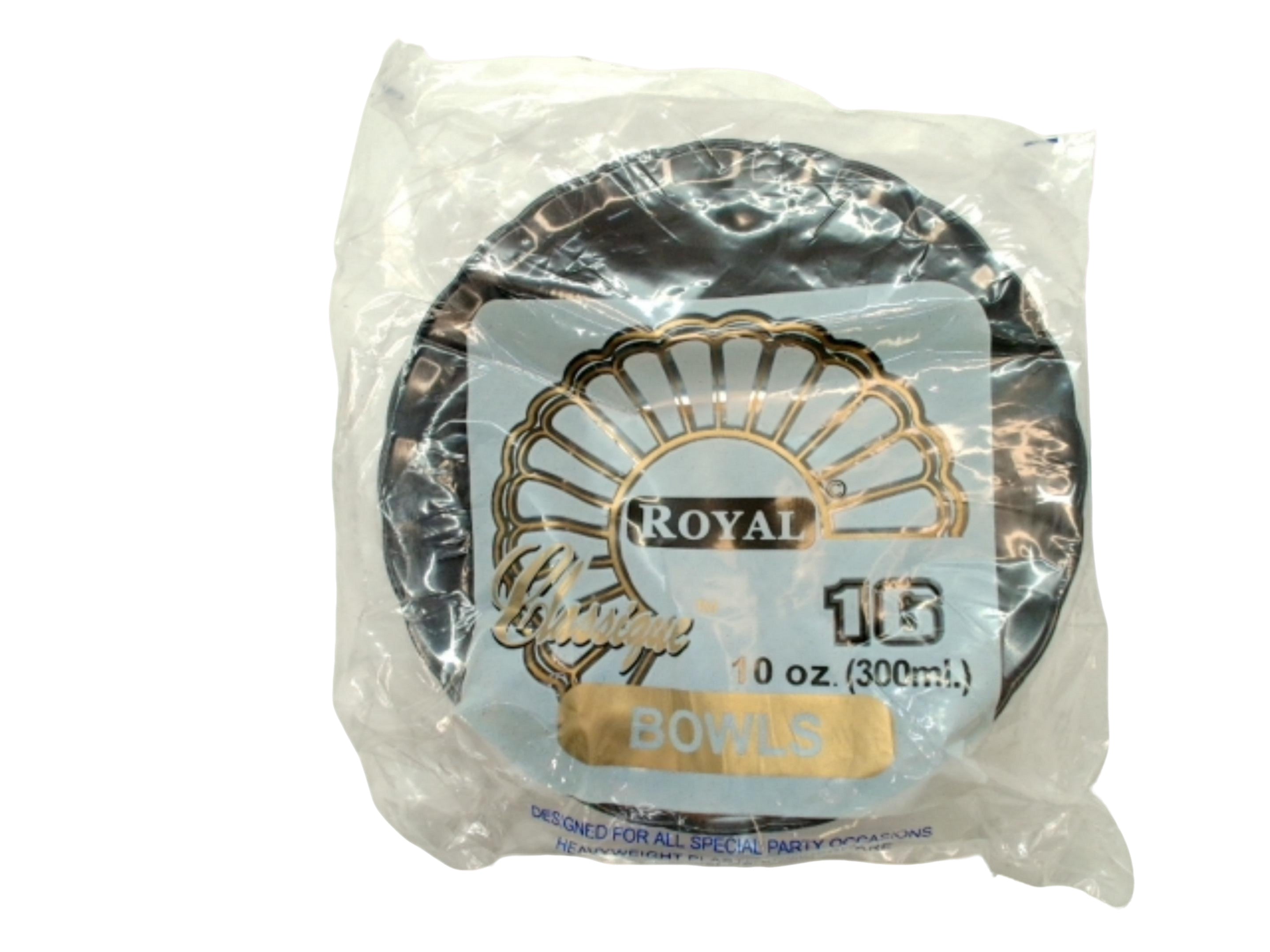 Round Plastic Bowls 10oz. 16pk. Black Royal Classique