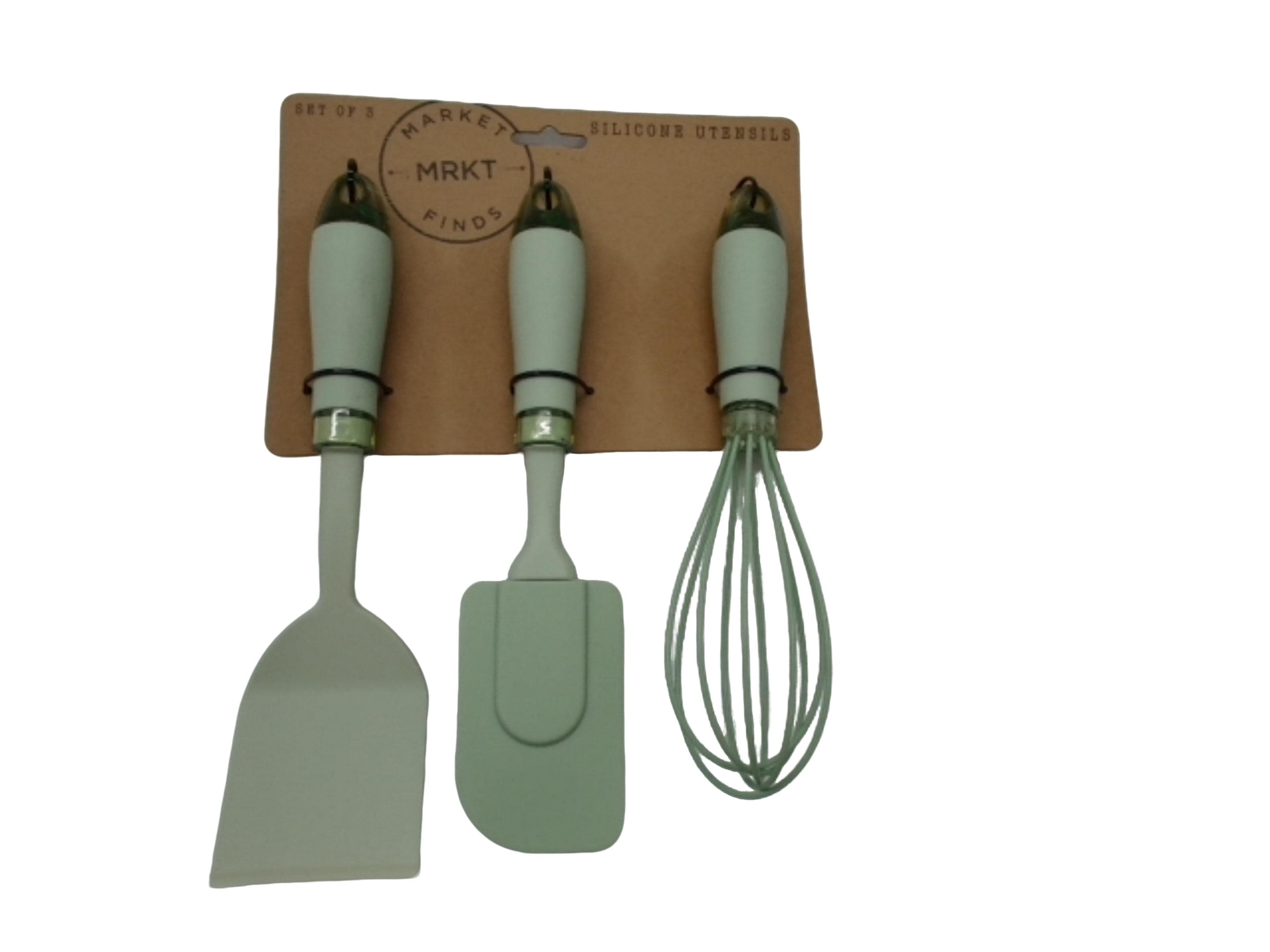 Silicone Utensils Set Of 3 Sage Green Market Finds - Brantford Surplus