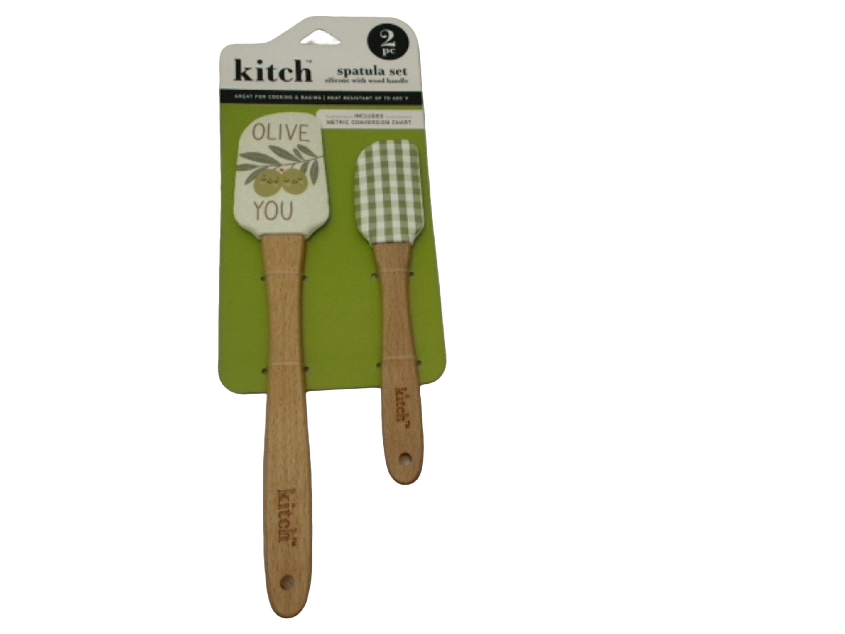 Spatula 2pc. Set Silicone Olive You Kitch - Brantford Surplus