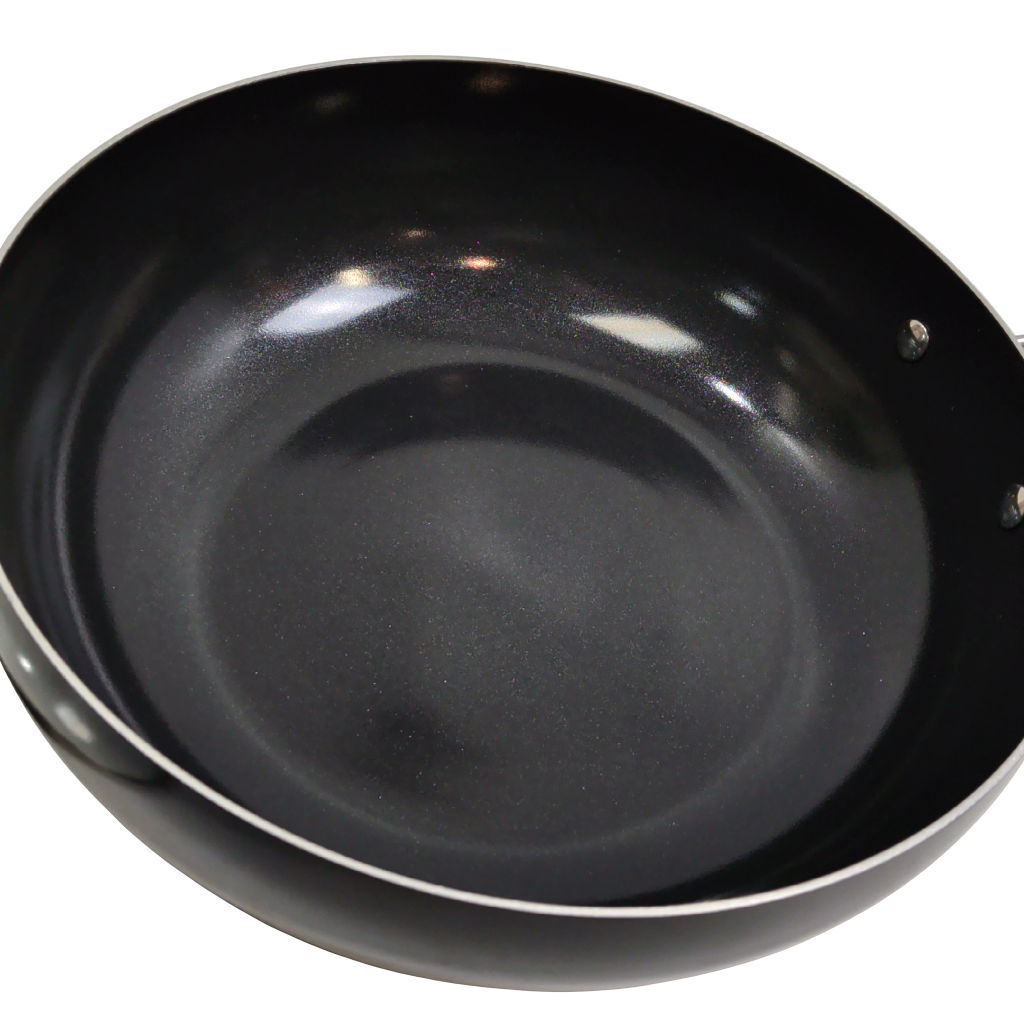 12" Wok w/Lid Black Diamotech — alternate view