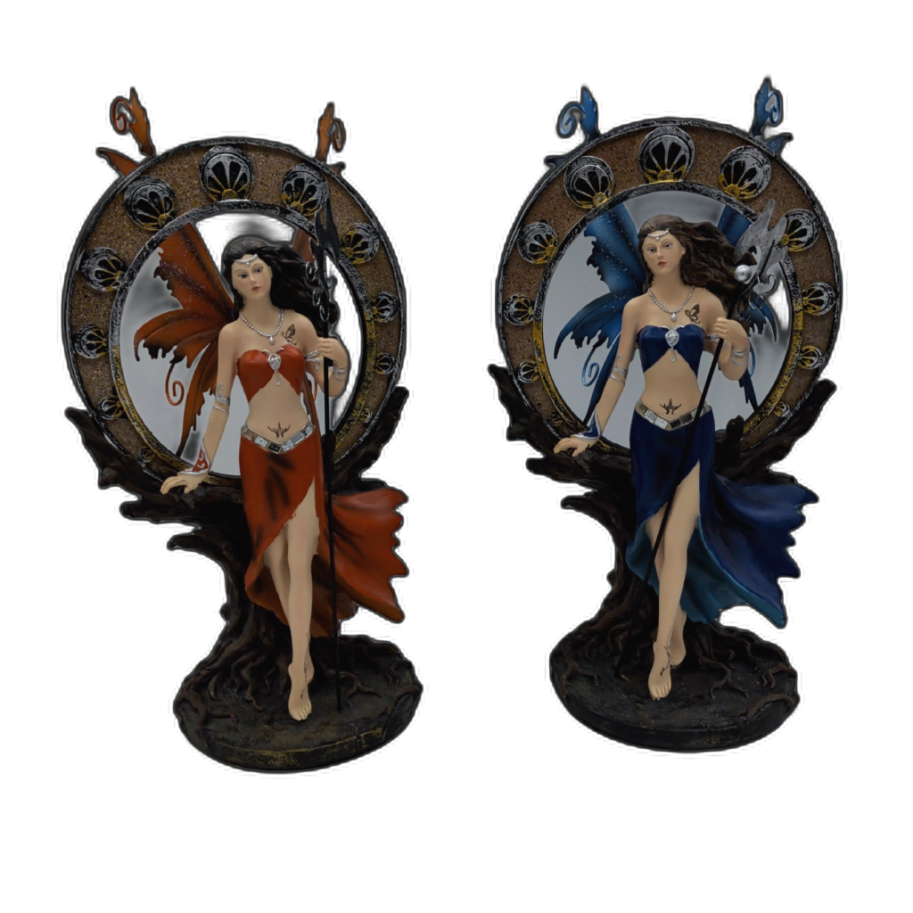 Fairy Figurine 10" W/disc Orange Or Blue