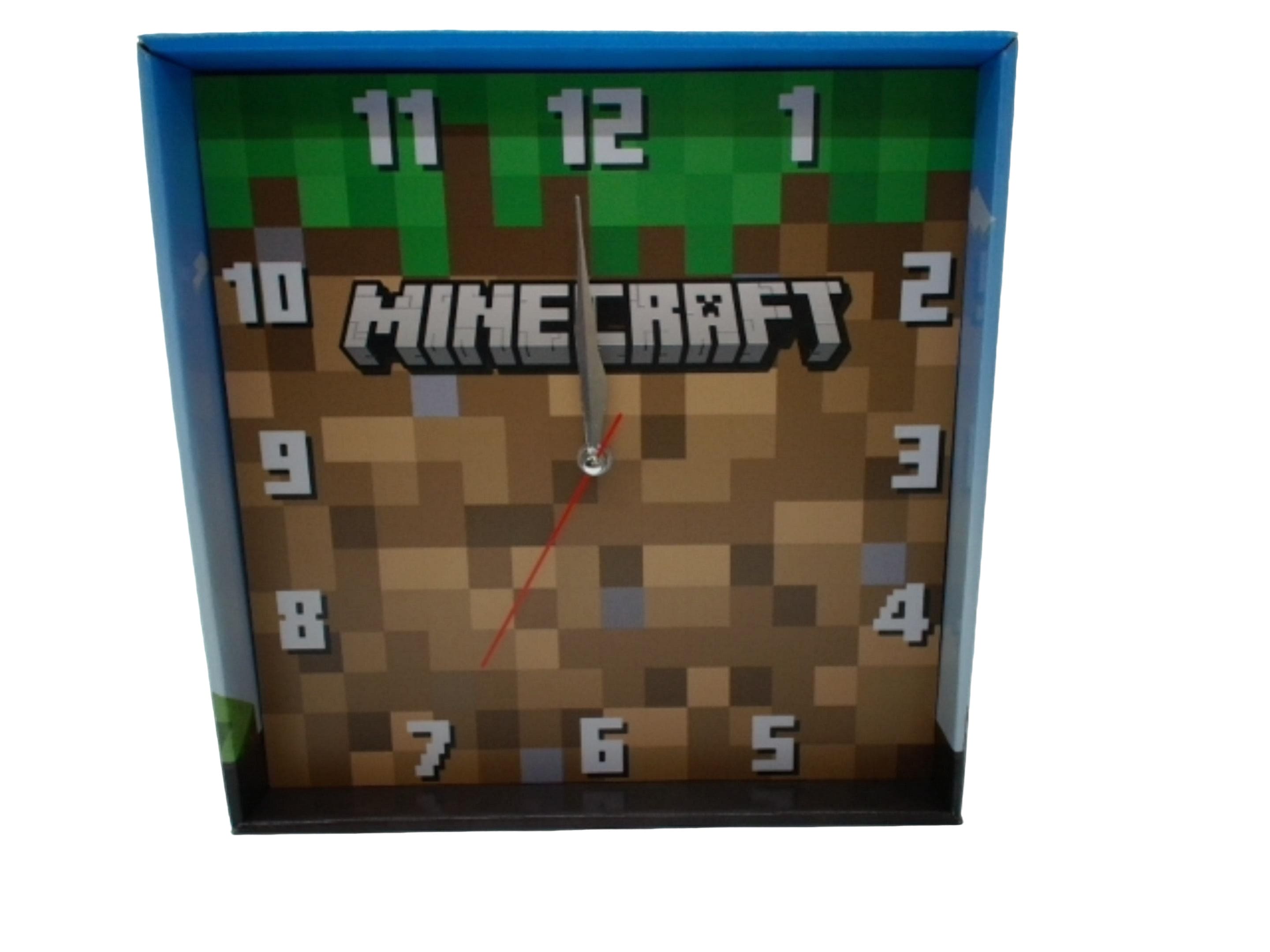 Wall Clock Minecraft Square Logo 12"x12" - Brantford Surplus