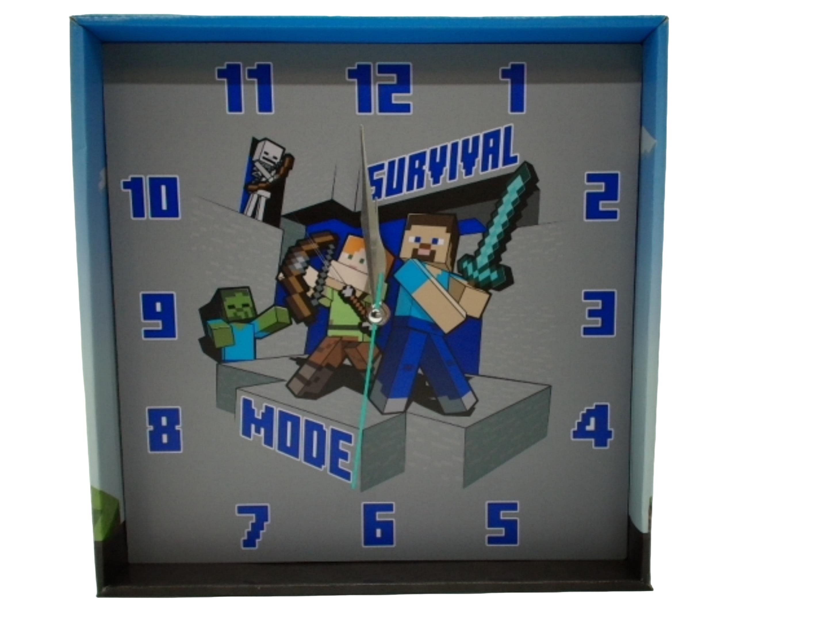 Wall Clock Minecraft Survival Mode 12"x12" - Brantford Surplus