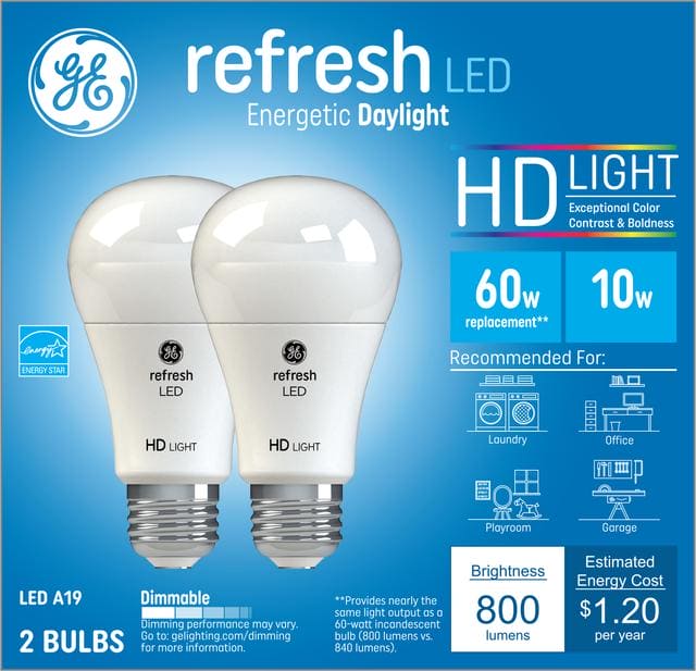 Light Bulb LED 2pk. Relax Or Refresh Hd Light 10W A19 G.E. - Brantford Surplus