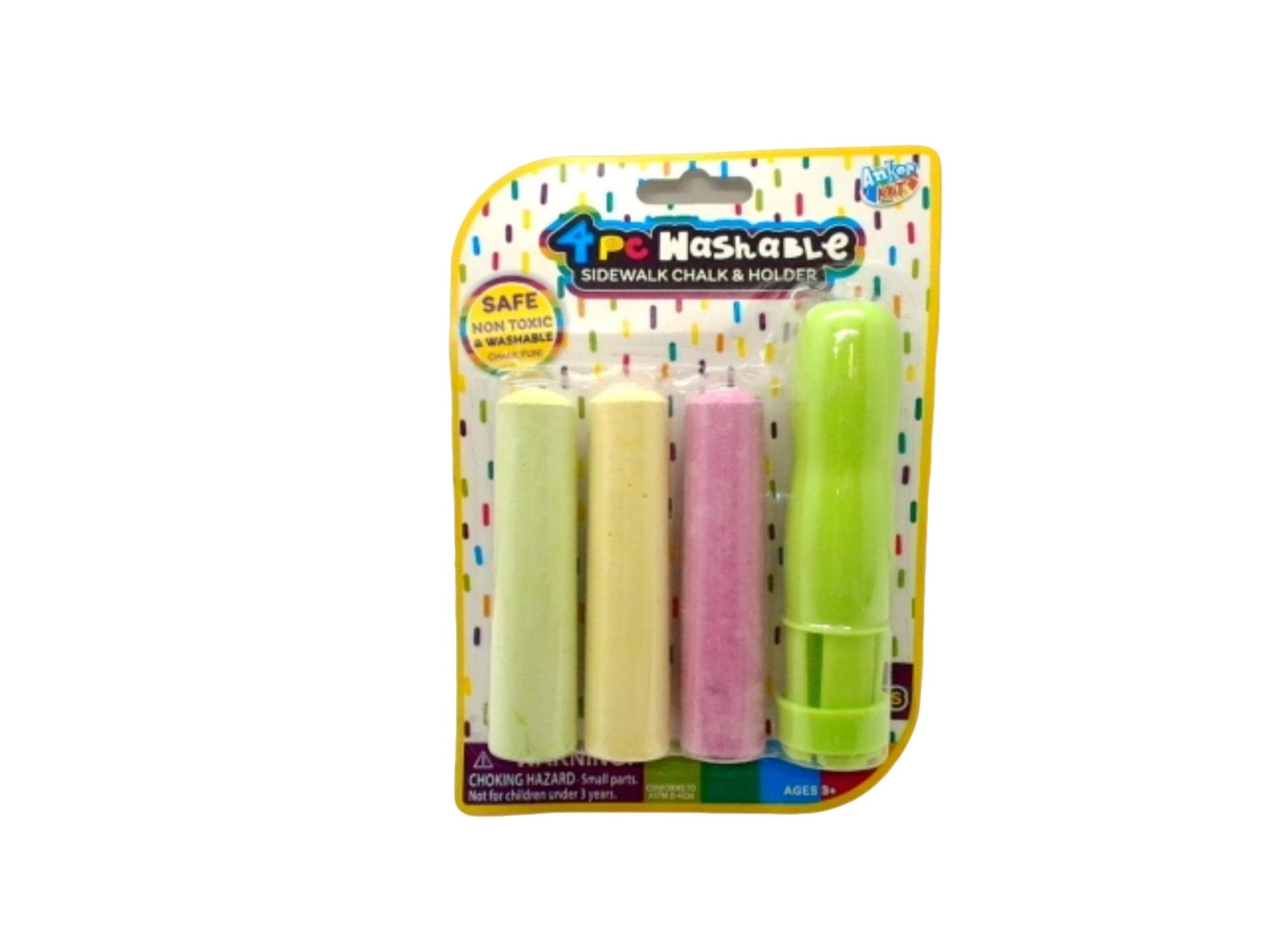 4pc. Washable Sidewalk Chalk & Holder (endcap) - Brantford Surplus
