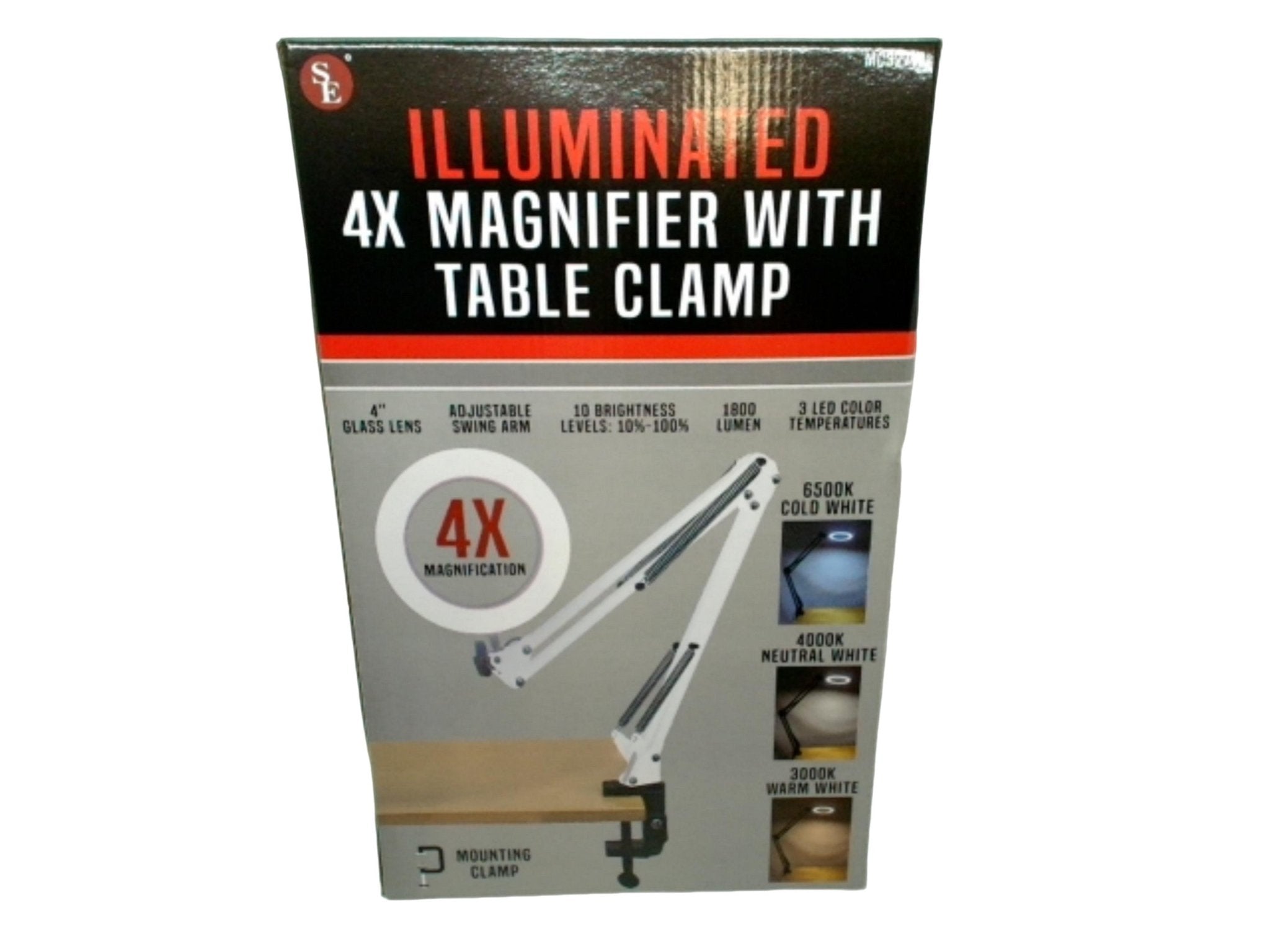 4x Magnifying Glass with Clamp - Adjustable Arm - Brantford Surplus
