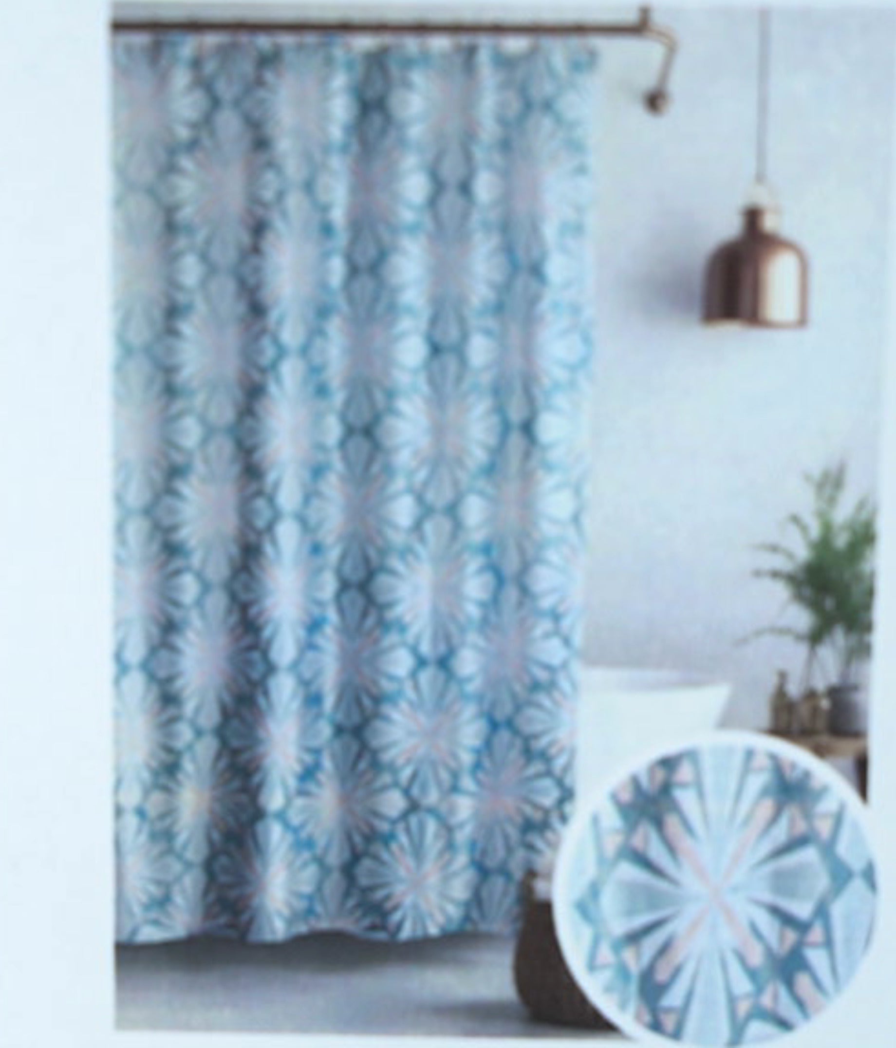 Arabesque Printed Polyester Shower Curtain 70x72 Inch