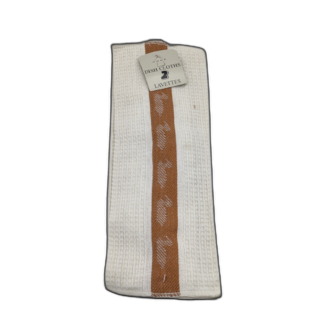 100% cotton dish cloths 2-pack in assorted colours