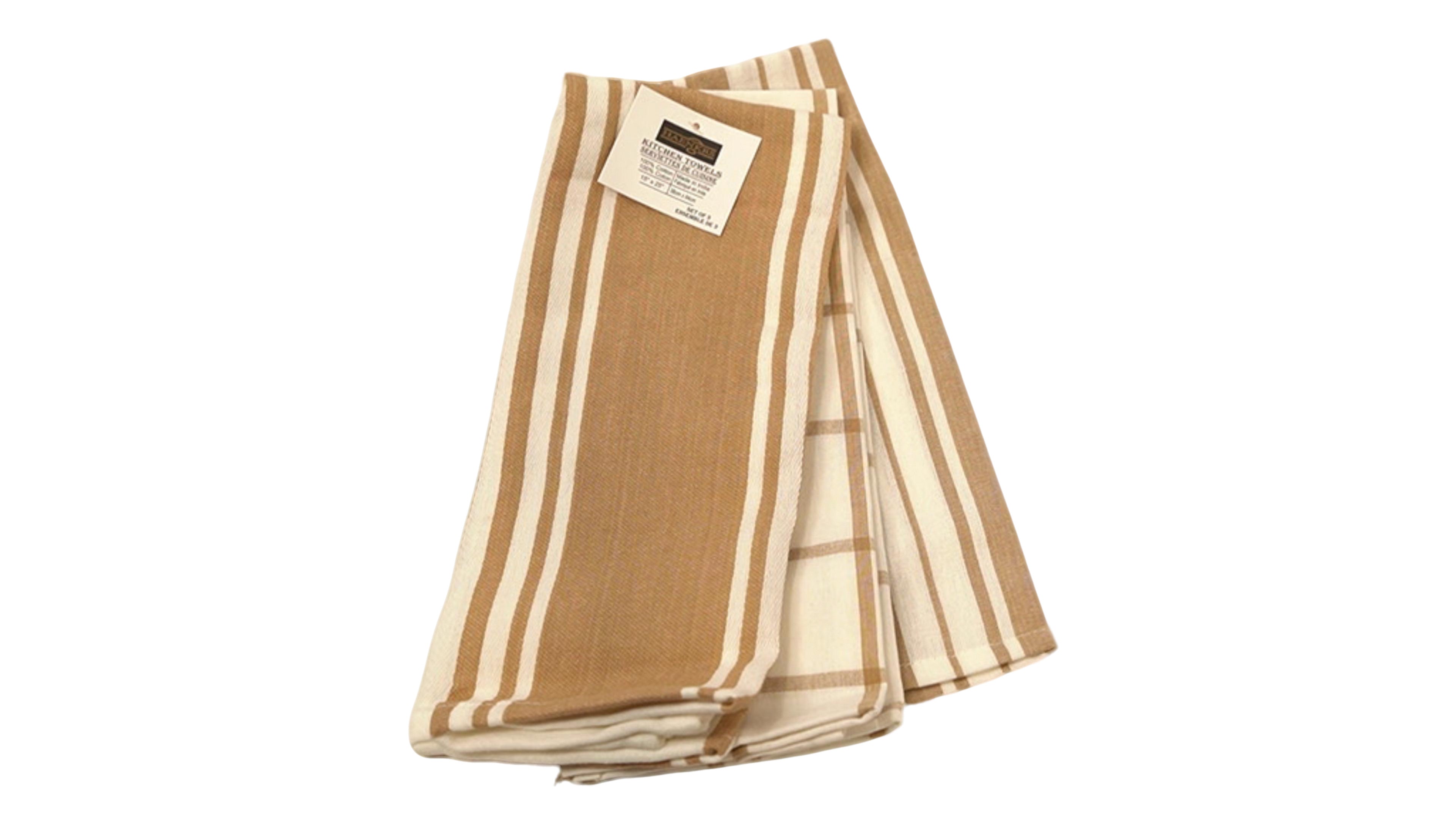 100% Cotton Kitchen Towels Set - Sprout Checks & Stripes