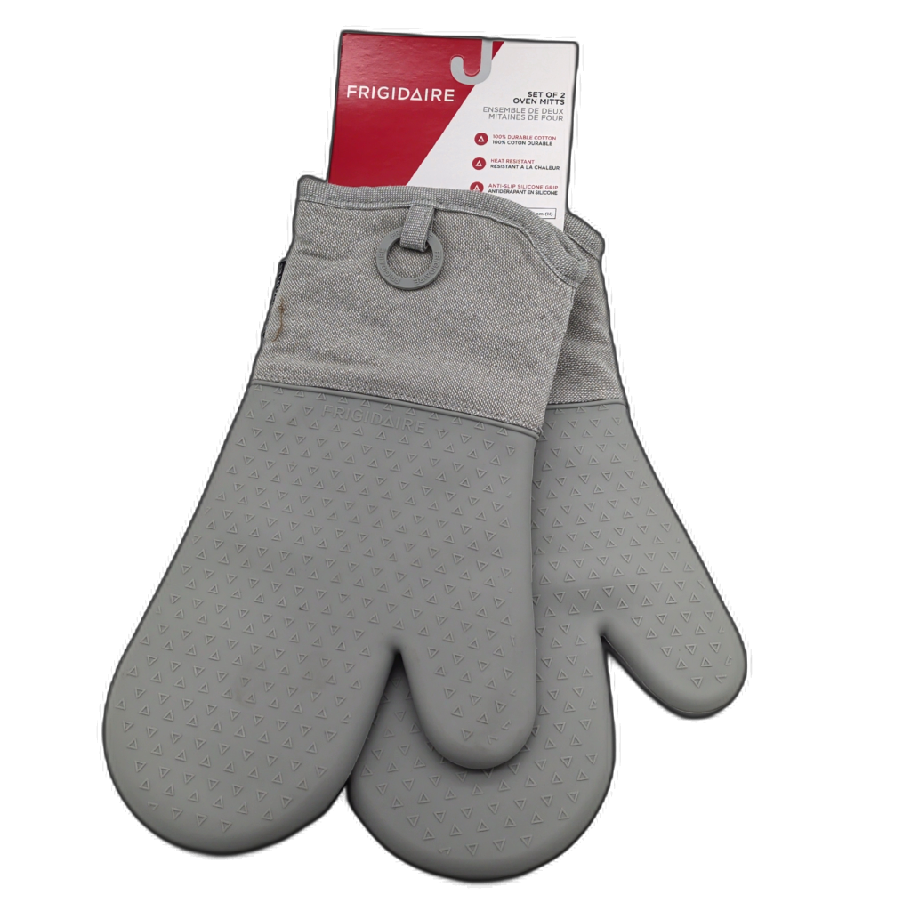 Oven Mitts Set Of 2 Grey Cotton/silicone Frigidaire