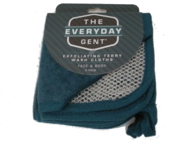 Exfoliating Terry Wash Cloths 3pk. The Everyday Gent