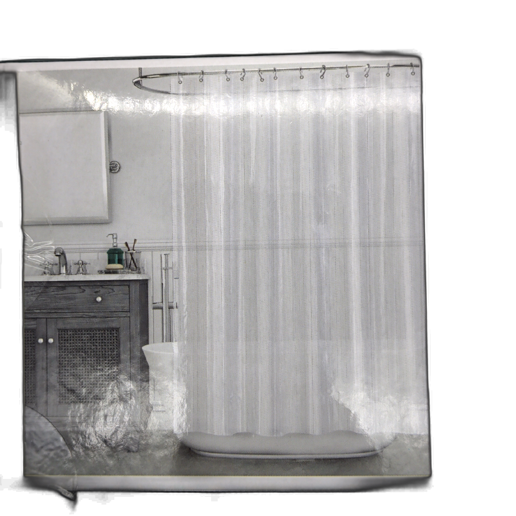 PEVA Shower Curtain 70" x 72" Rise Frosty White — side view