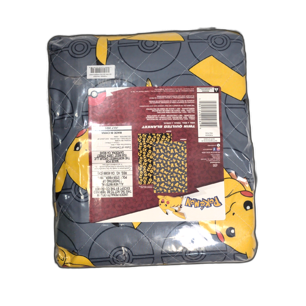 Pokemon Pikachu Twin Quilted Blanket 60x90