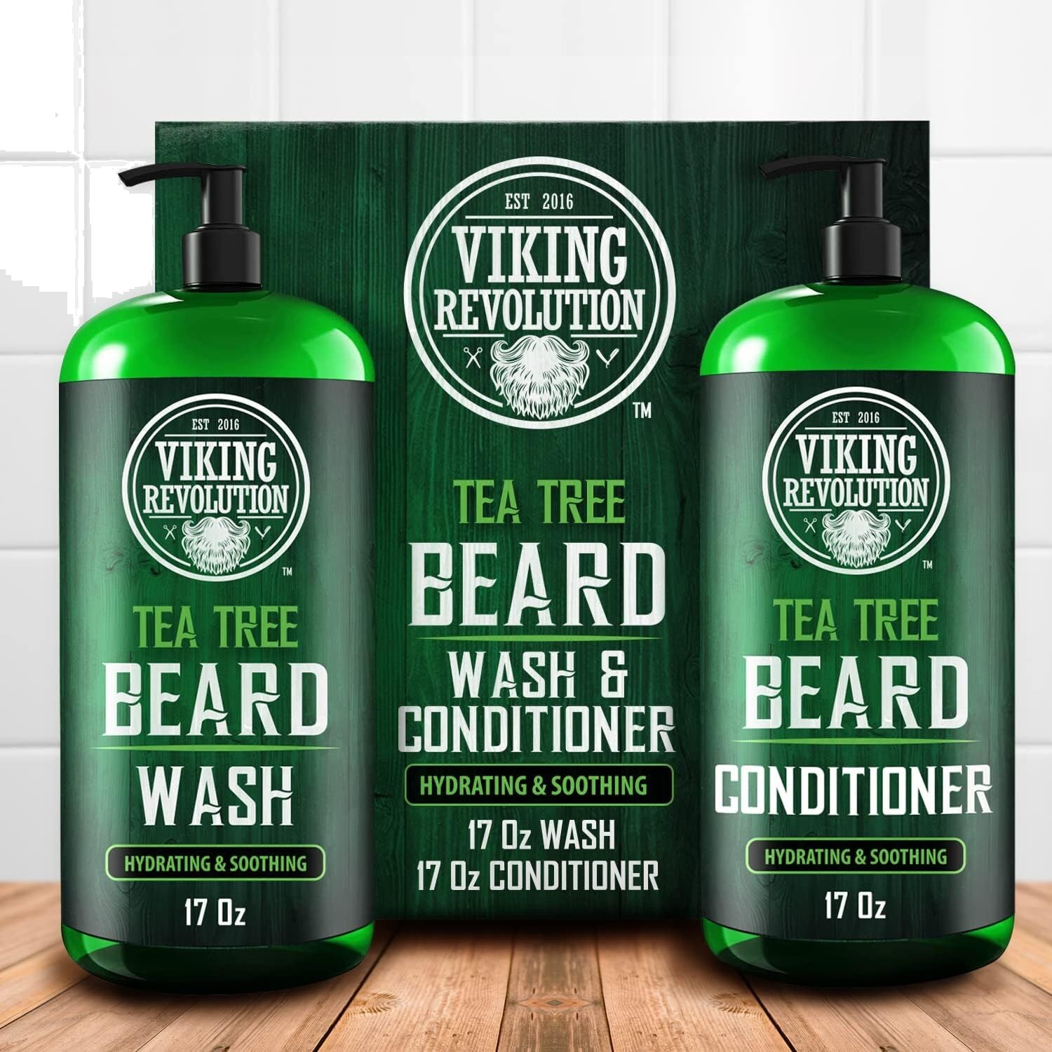 Viking Revolution Tea Tree Beard Wash Conditioner 17oz