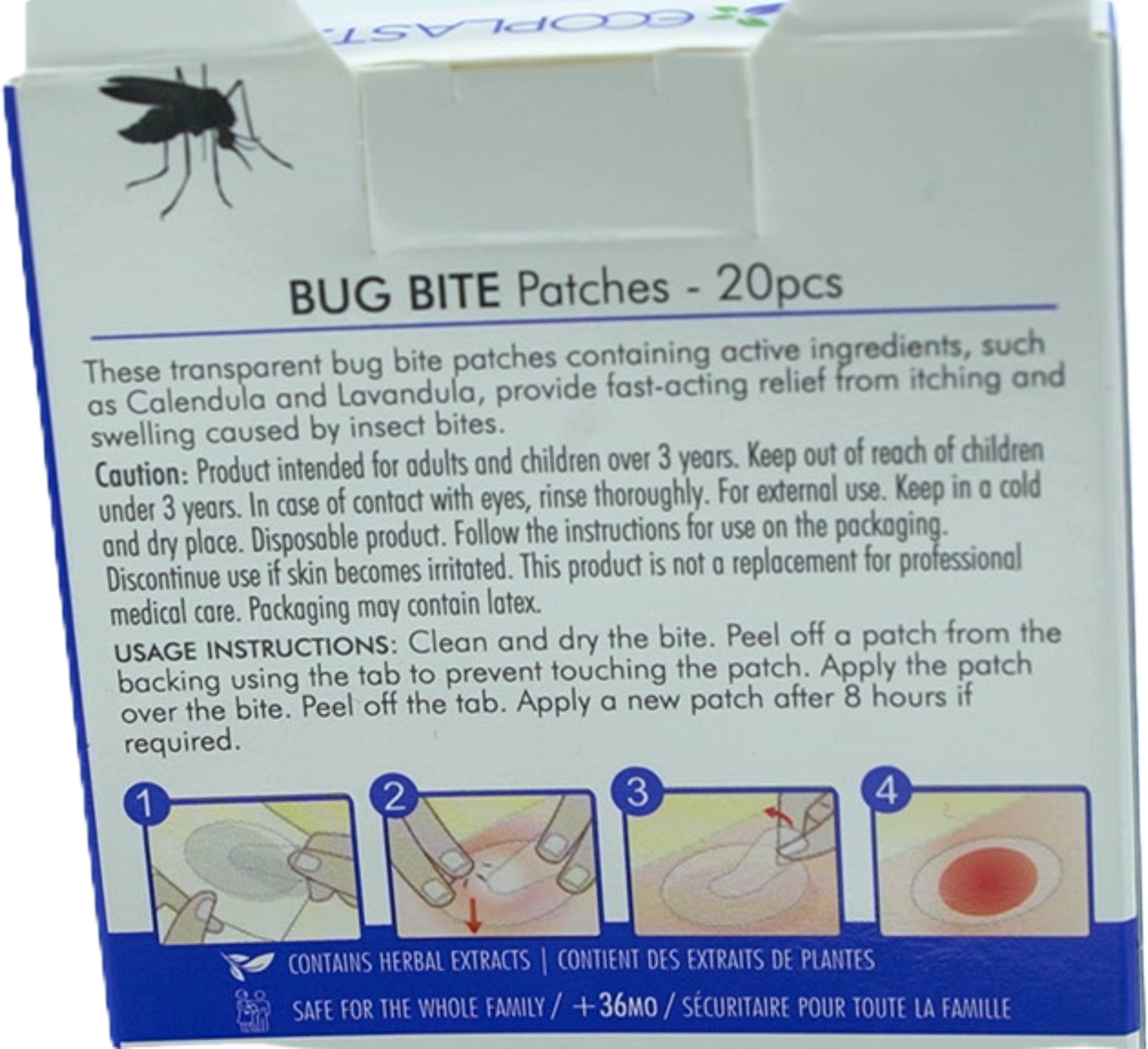 Ecoplast Bug Bite Patches 20pk - 8h Soothing Relief