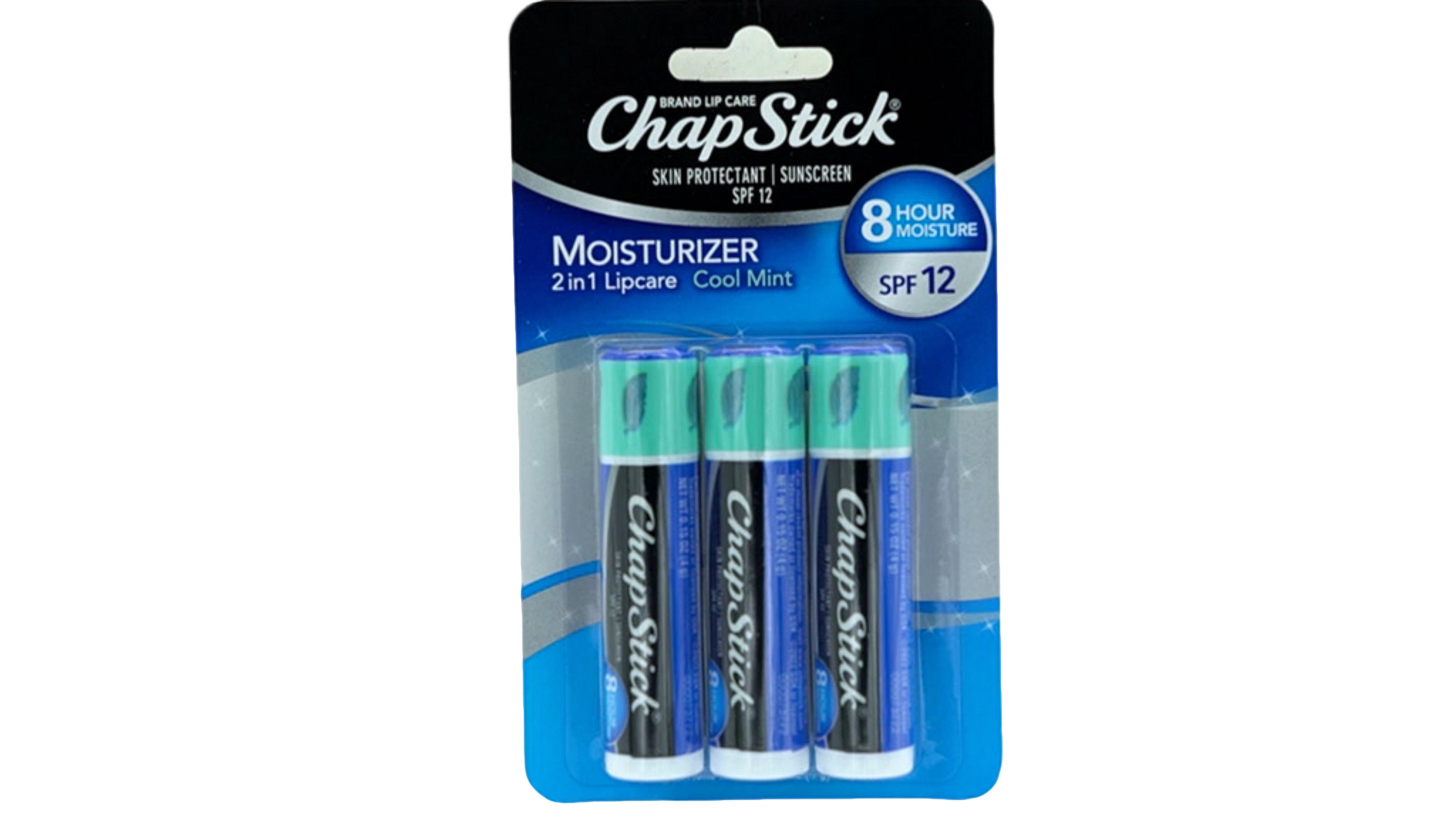 Chapstick Cool Mint Lip Balm 3pk SPF 12