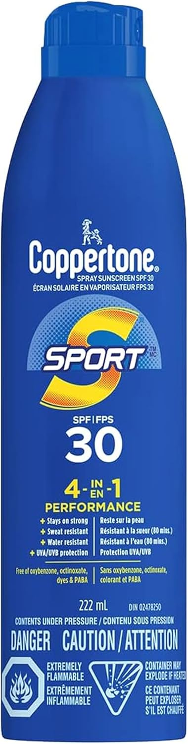 Coppertone Sport SPF 30 Spray Sunscreen 4-in-1 222mL