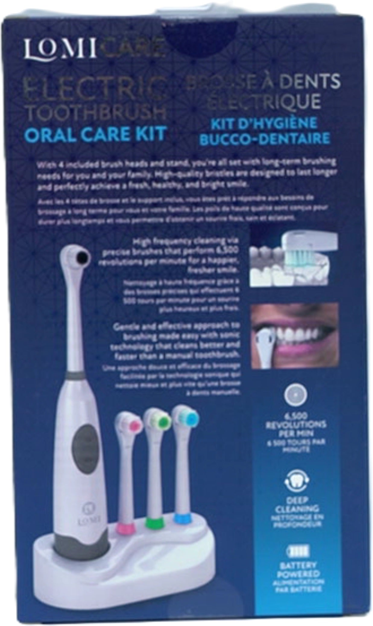 Lomicare Electric Toothbrush Kit with Stand & 3 Heads