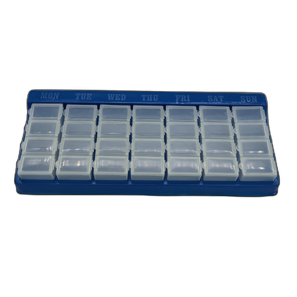 Weekly Pill Organizer 28 Compartments AM PM