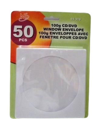 CD/DVD ENVELOPE SLEEVES 50/PK WHITE - Brantford Surplus