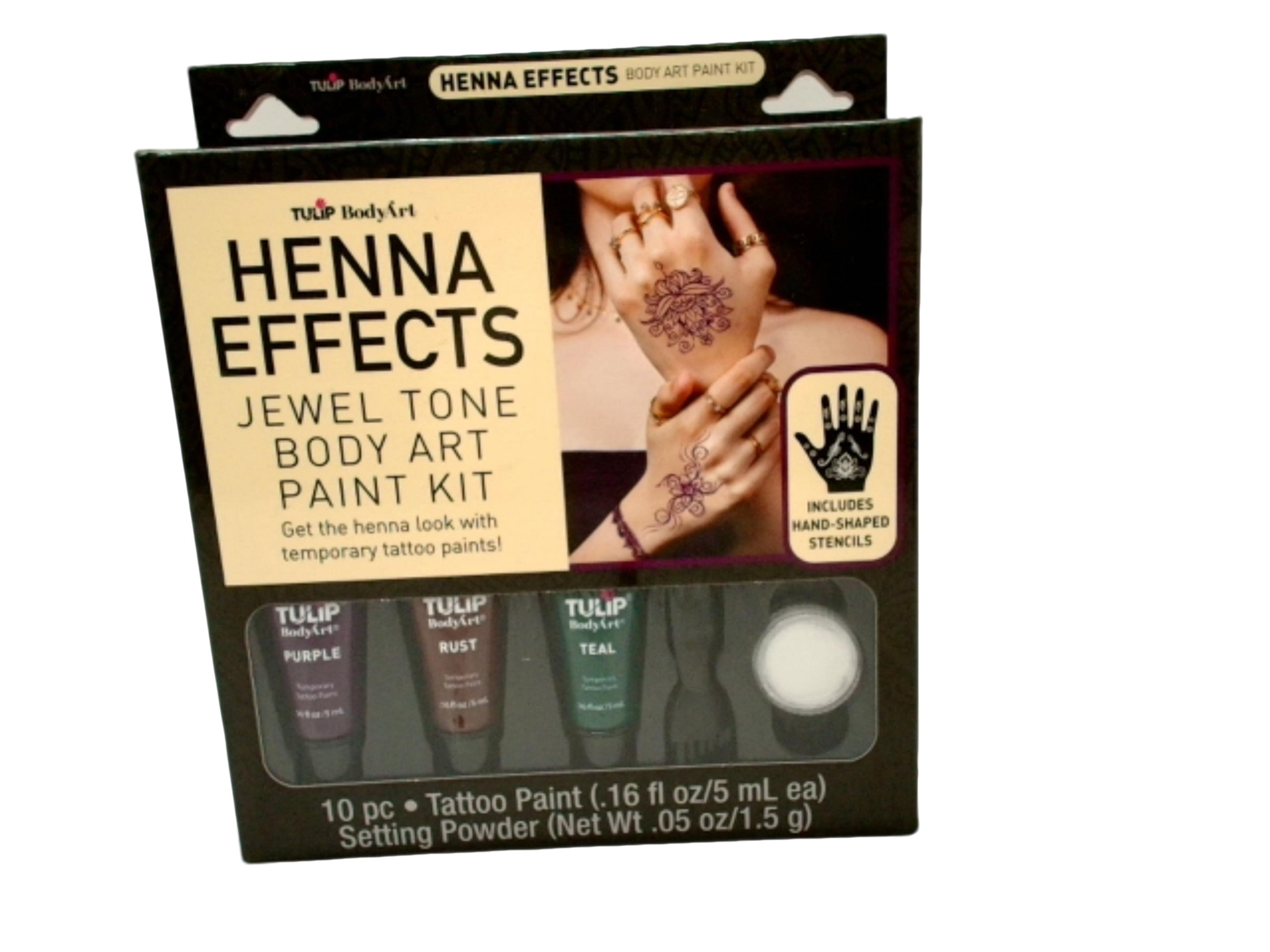 Jewel Tone Henna Body Art Paint Kit 10pc 5ml