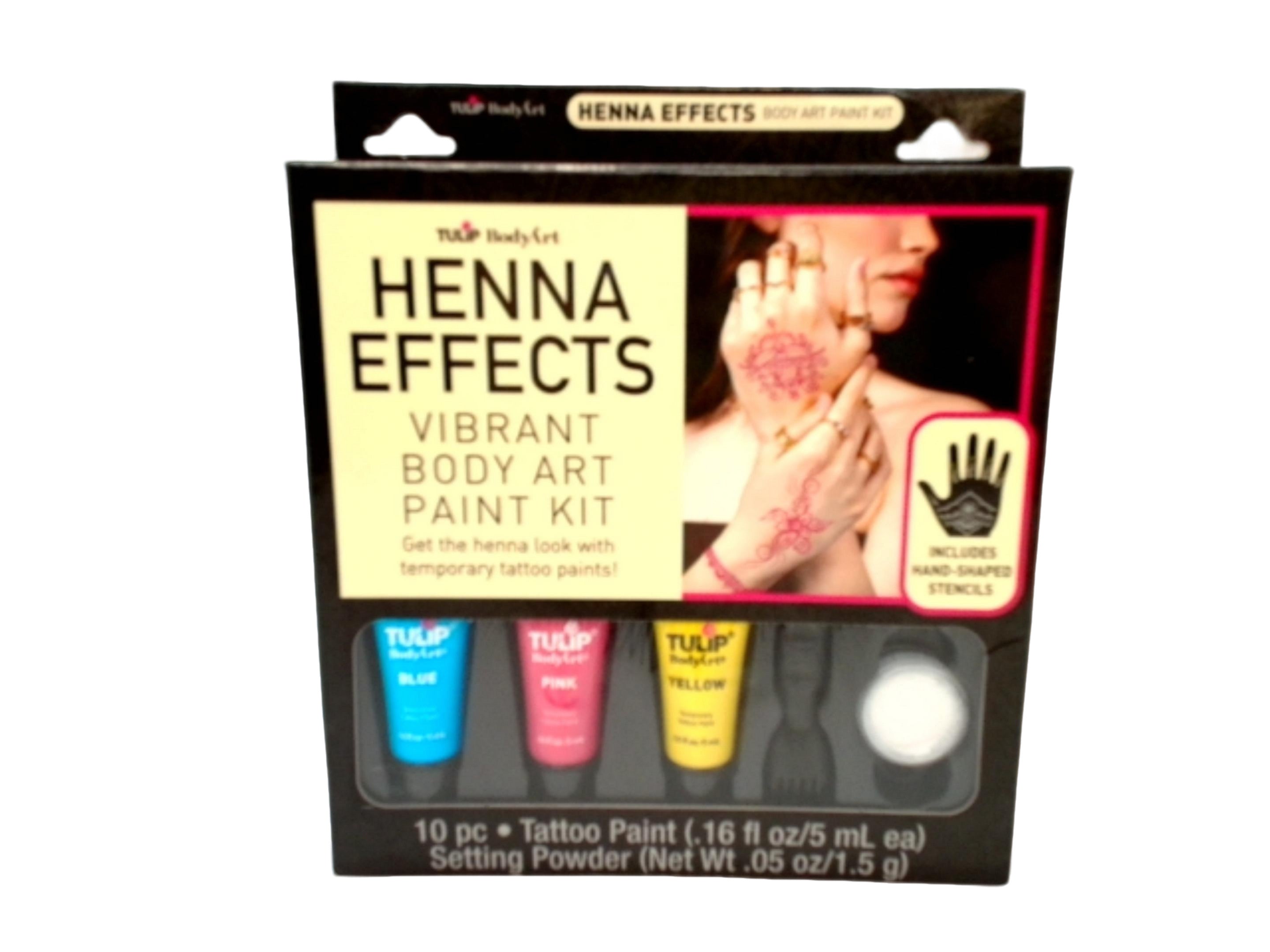 Vibrant Henna Body Paint Kit - 10 Colors 5mL