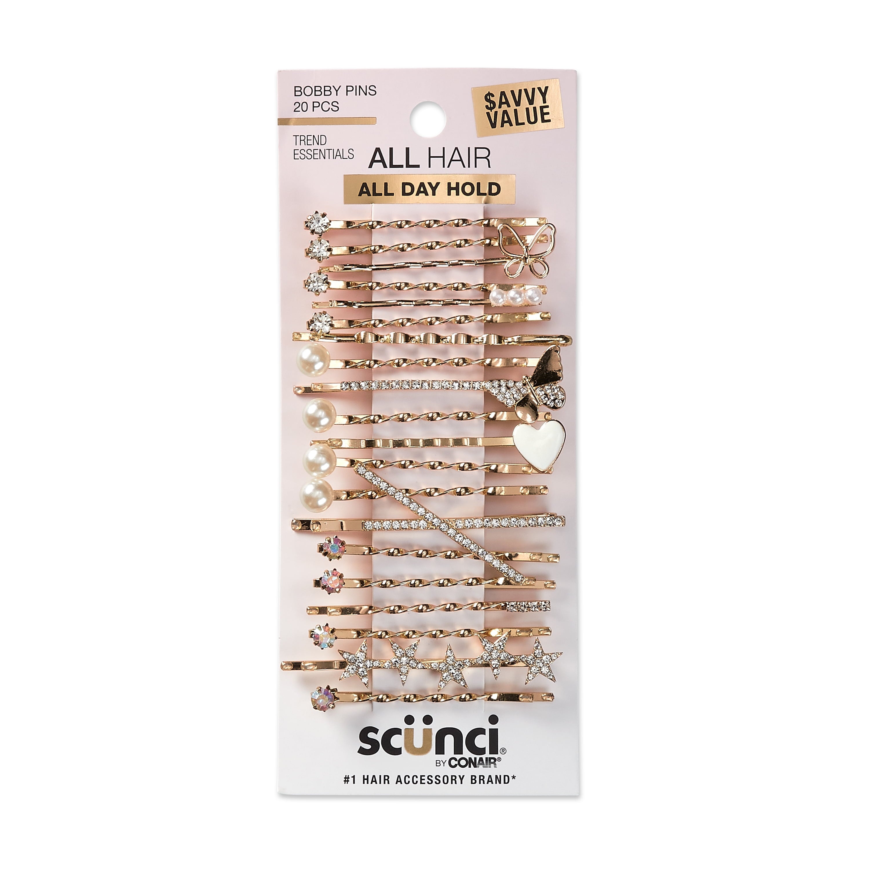 Scunci Gold Bobby Pins 20 Pack All Day Hold