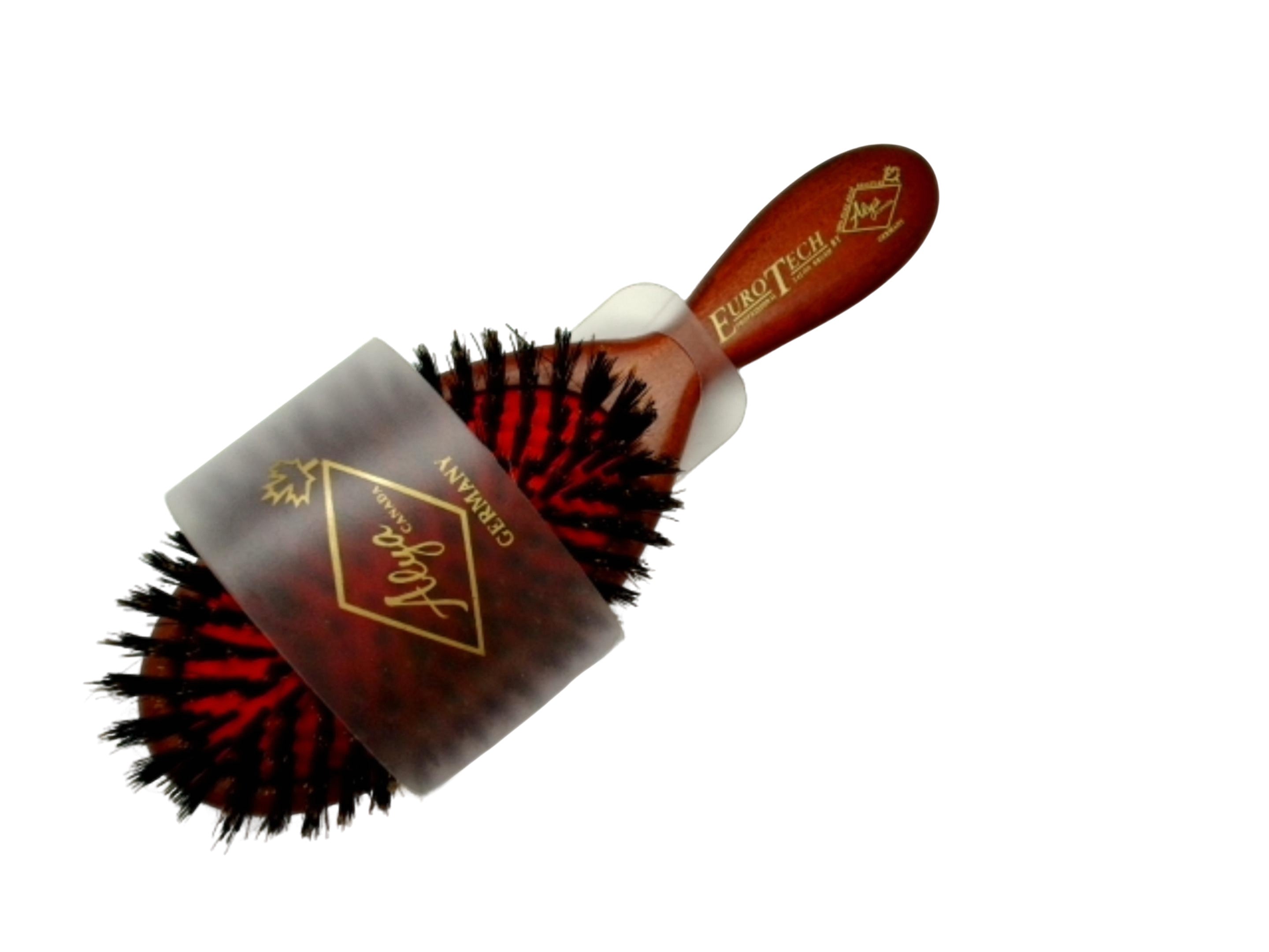 Hairbrush Dark Wood Handle w/Red Euro Tech