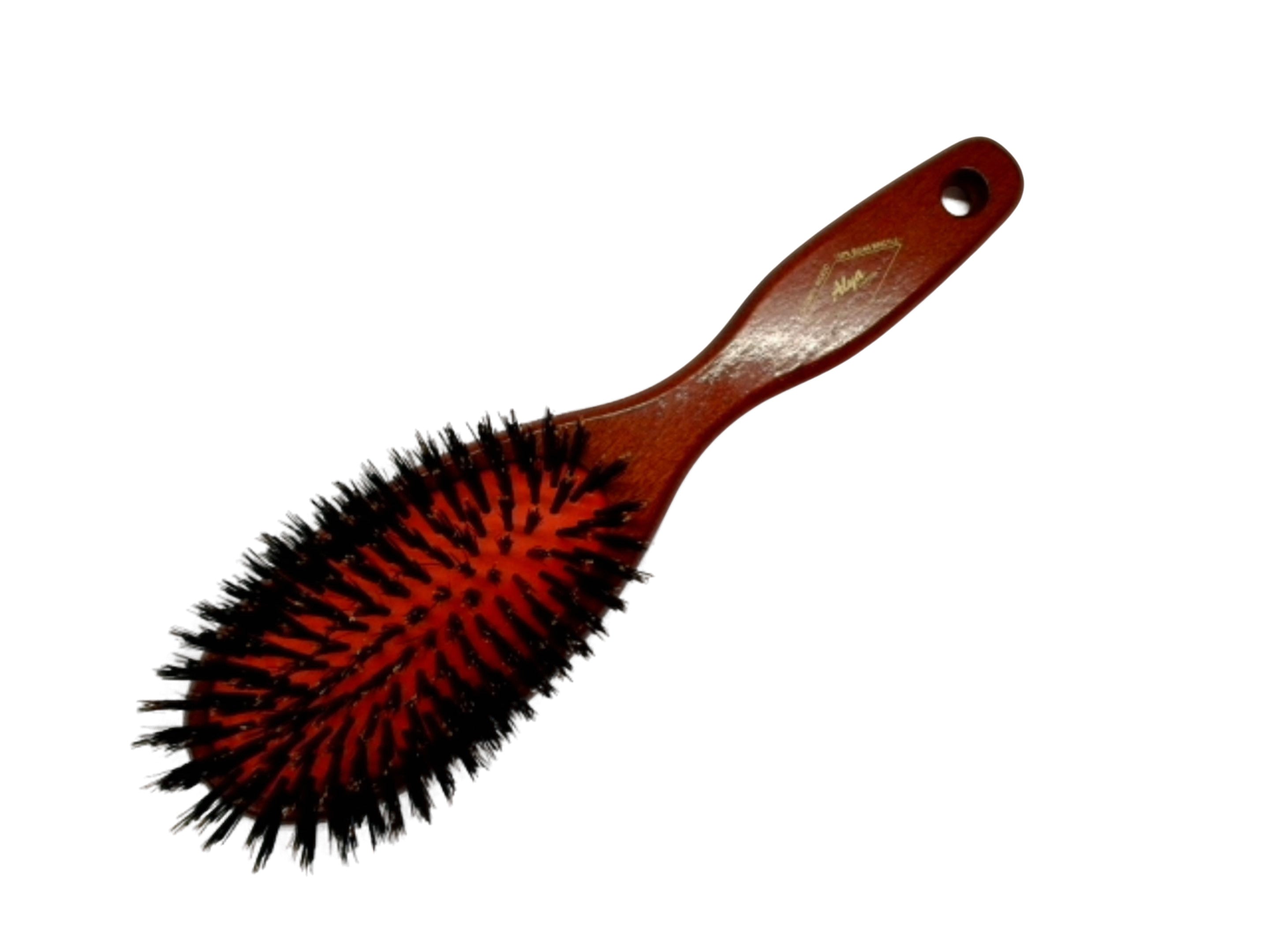 Hairbrush Cherry Wood Handle W/orange Alya