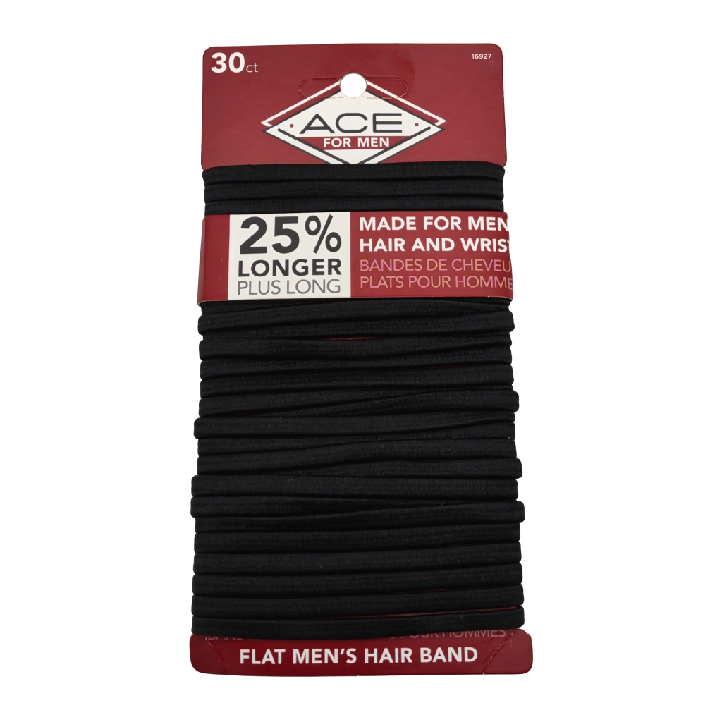 Ace Men's Braided Hair Elastics 30 Pack
