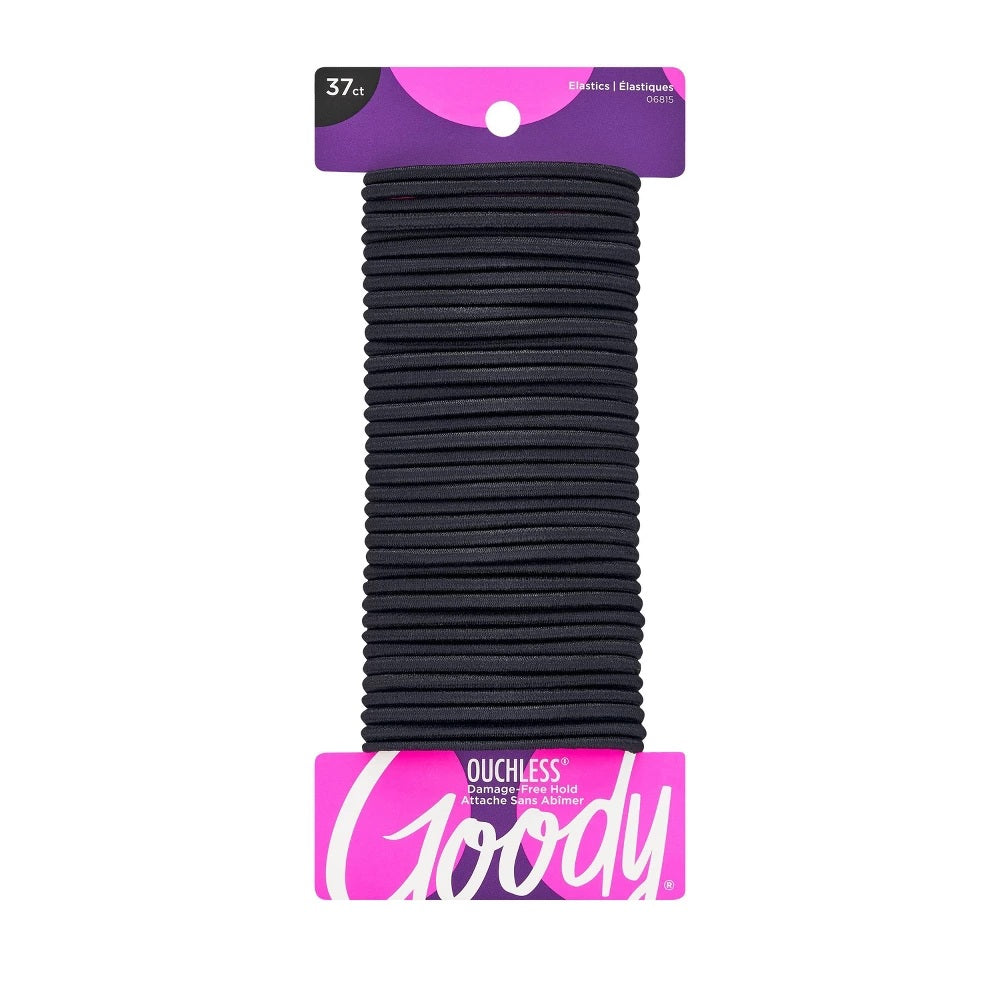 Goody Ouchless Black Hair Elastics 37 Pack