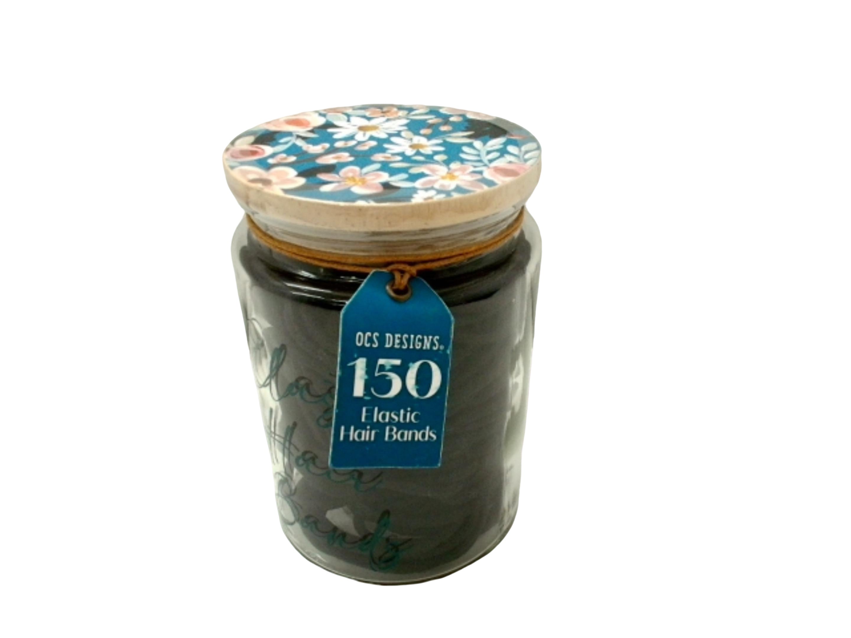 "Silk Petals Hair Elastics 150 Pack in Glass Jar"