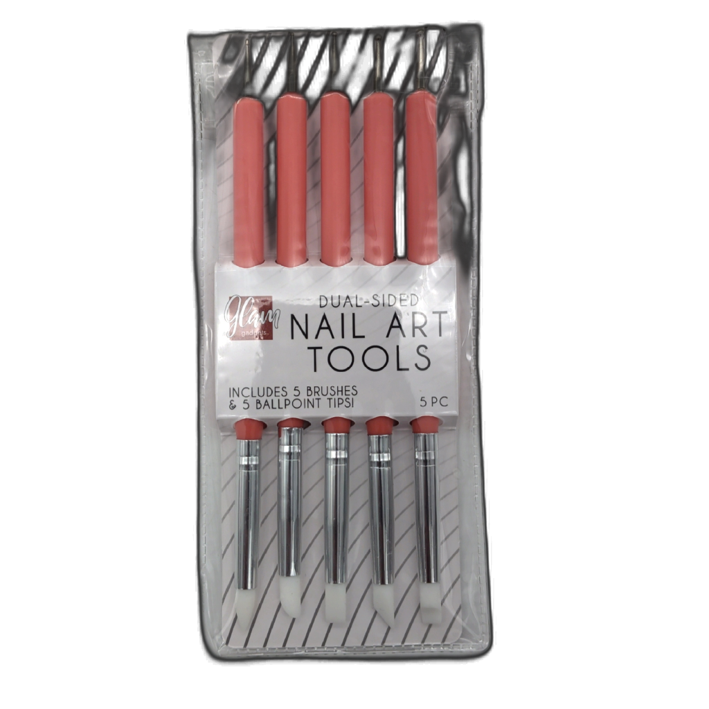 Dual Sided Nail Art Tools 5pk. Pink Glam Gadgets