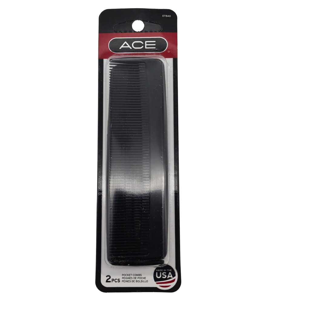 Ace Black 5 Inch Pocket Combs 2 Pack