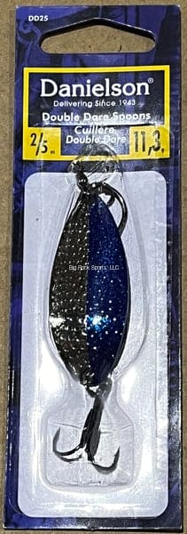 Danielson DD14HNCKBLU Double Dare Hammered Spoon, 1/4oz, w/Treble & - Brantford Surplus